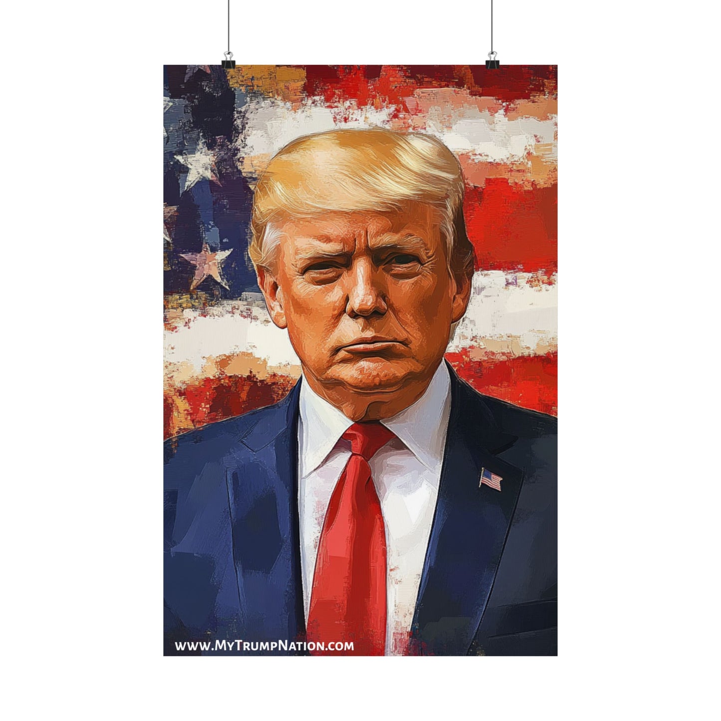Patriotic Matte Vertical Poster - Bold Trump Artwork