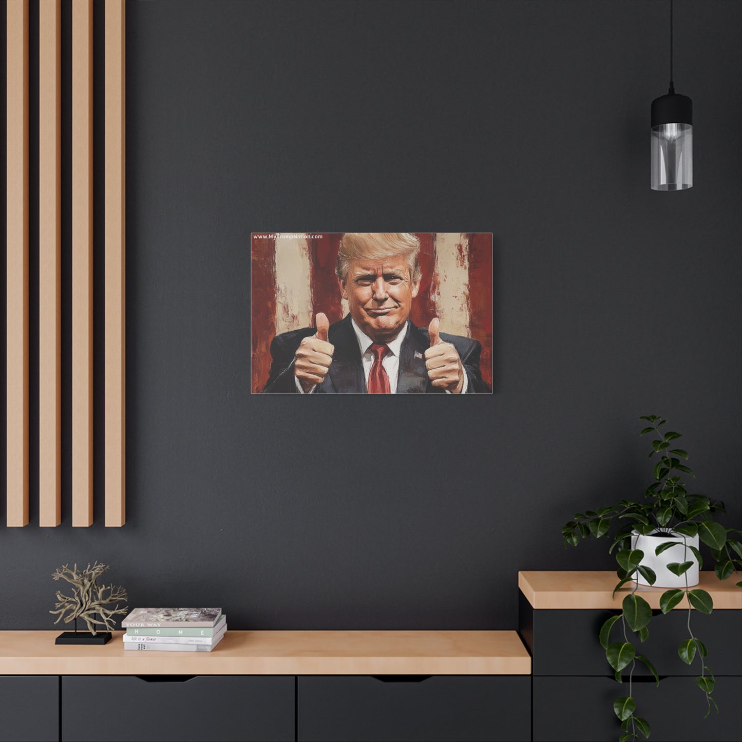 Patriotic Canvas Wall Art - Trump Thumbs Up