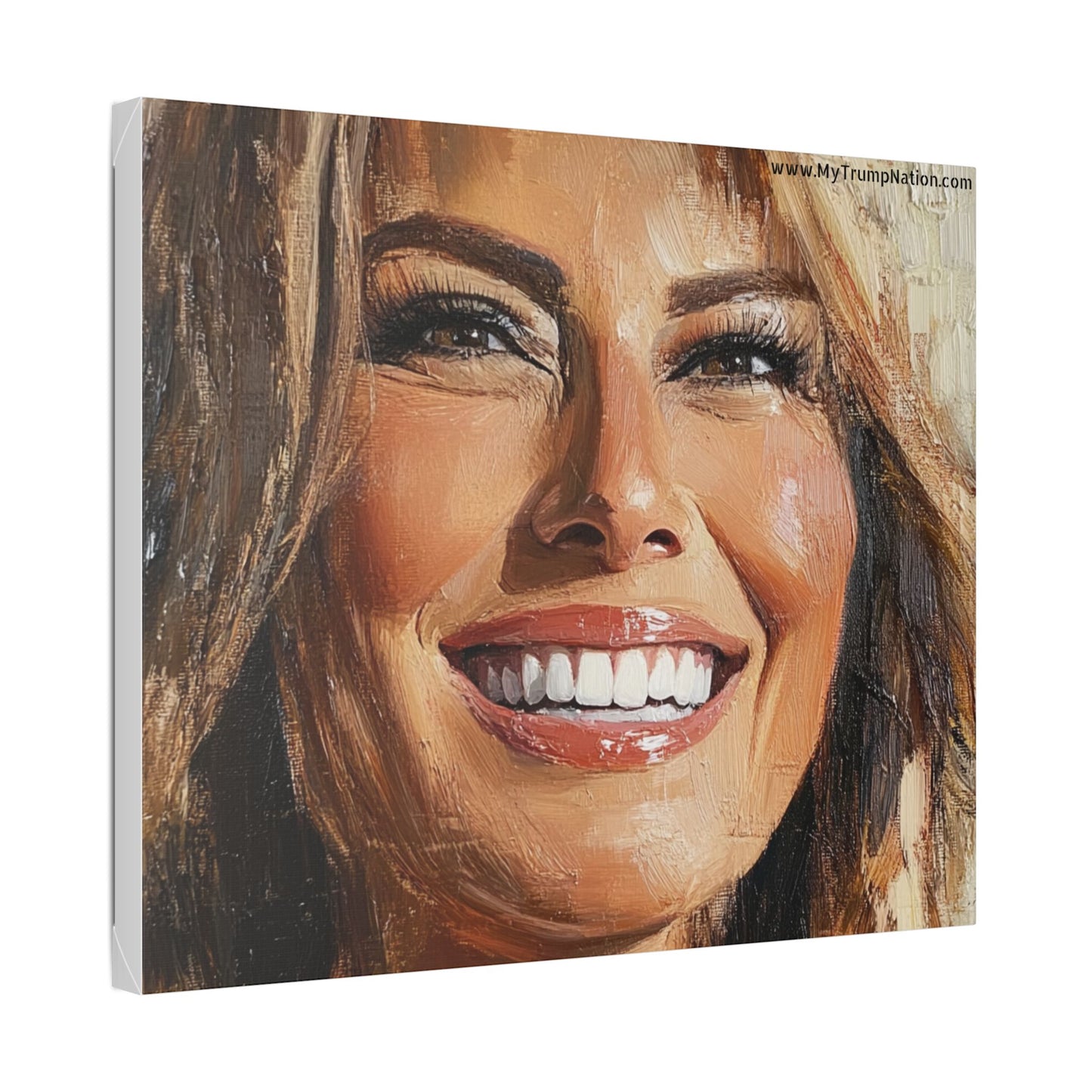 Melania Trump Smiling Portrait Canvas Art