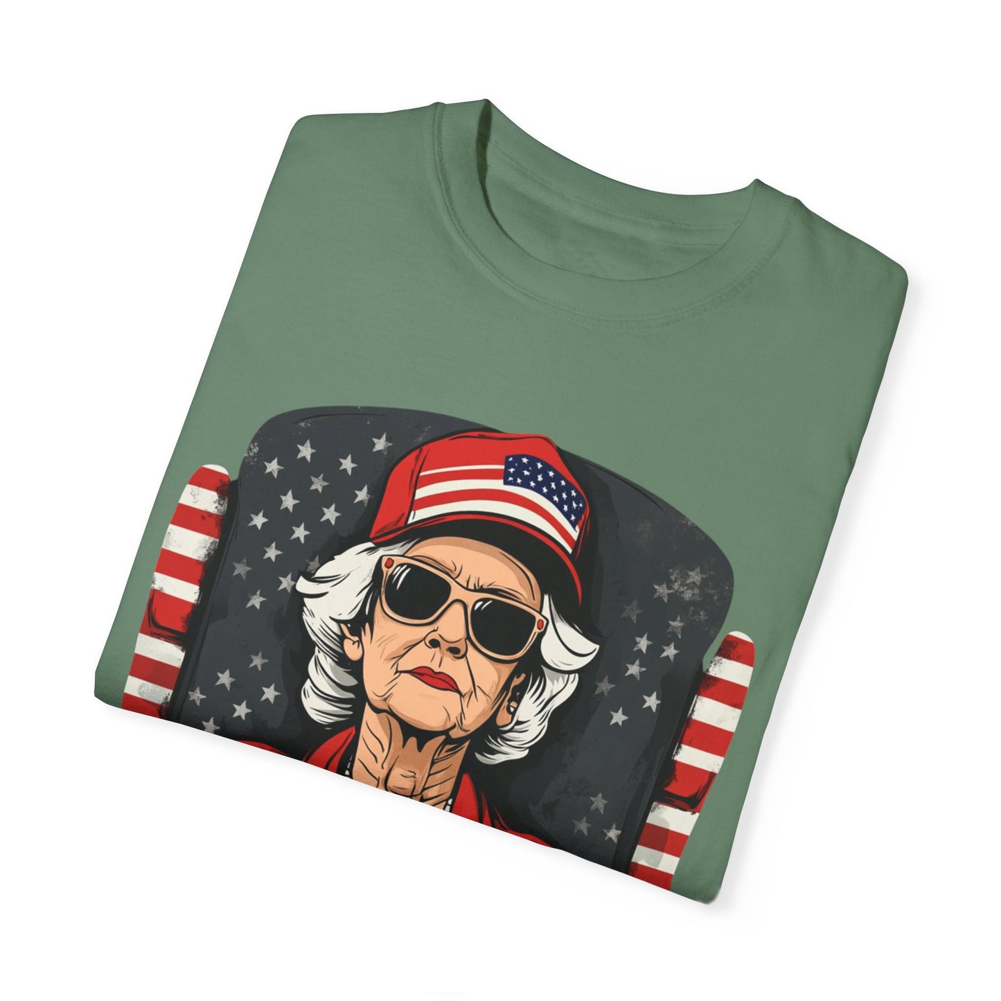 Patriotic Grandma T-Shirt - Unisex Garment-Dyed Tee for Independence Day