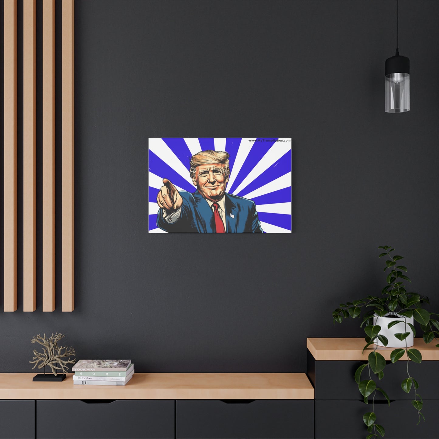 Political Canvas Art - Vintage Trump Design 12x8"