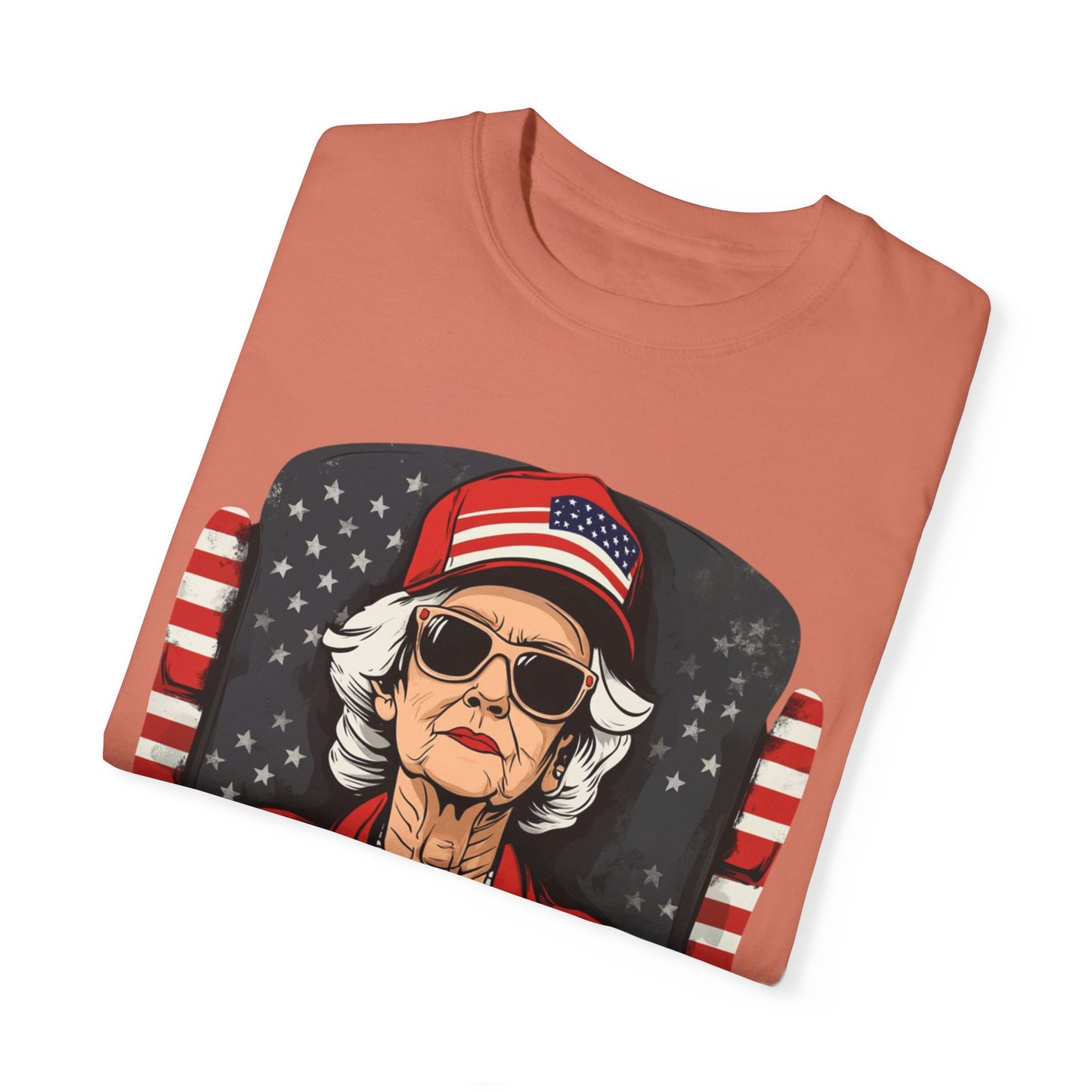 Patriotic Grandma T-Shirt - Unisex Garment-Dyed Tee for Independence Day