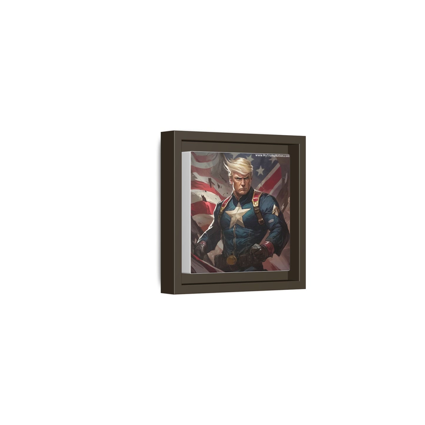 Donald Trump Patriotic Superhero Framed Canvas