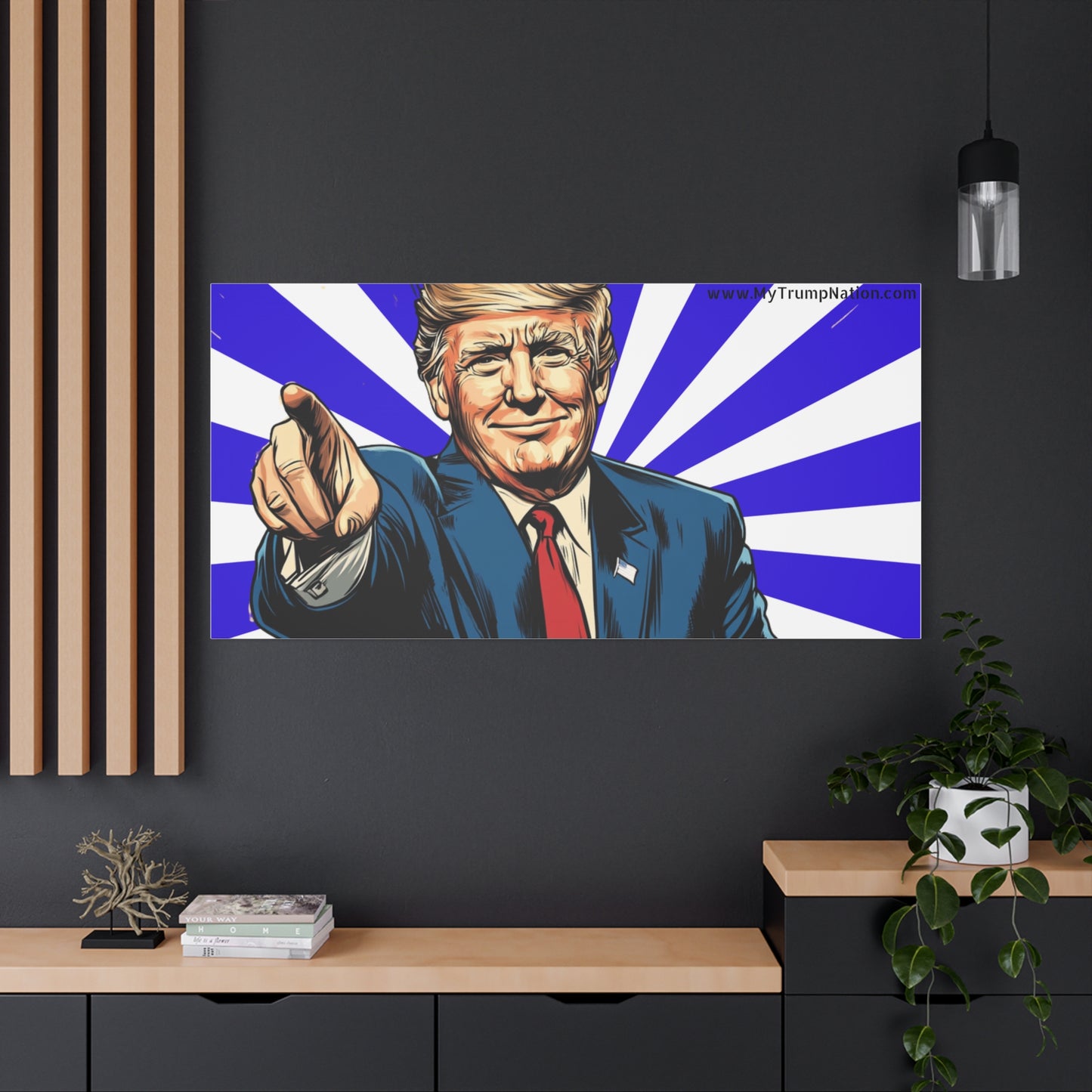 Political Canvas Art - Vintage Trump Design 12x8"