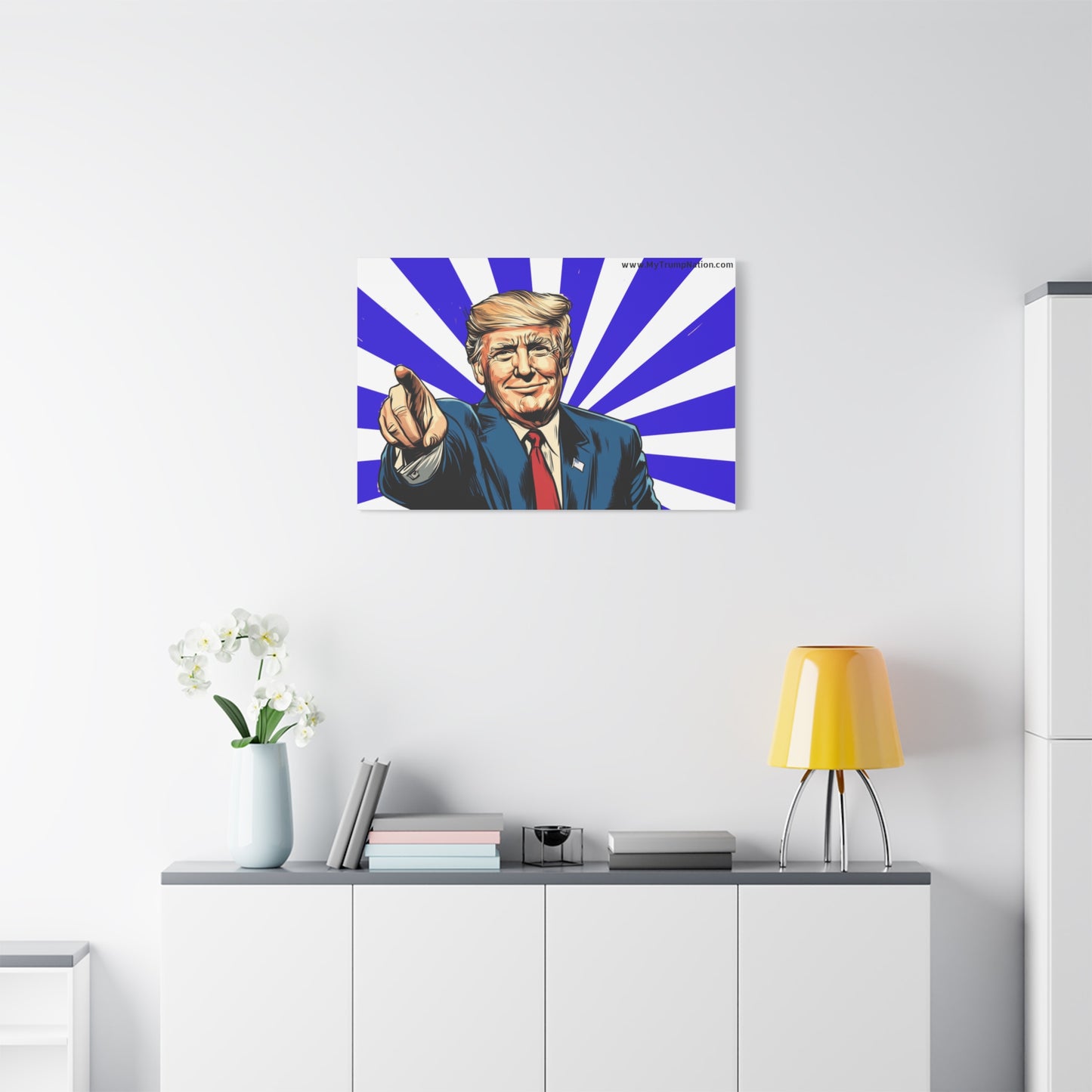 Political Canvas Art - Vintage Trump Design 12x8"