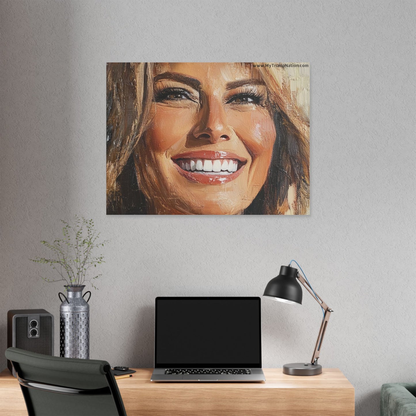 Melania Trump Smiling Portrait Canvas Art