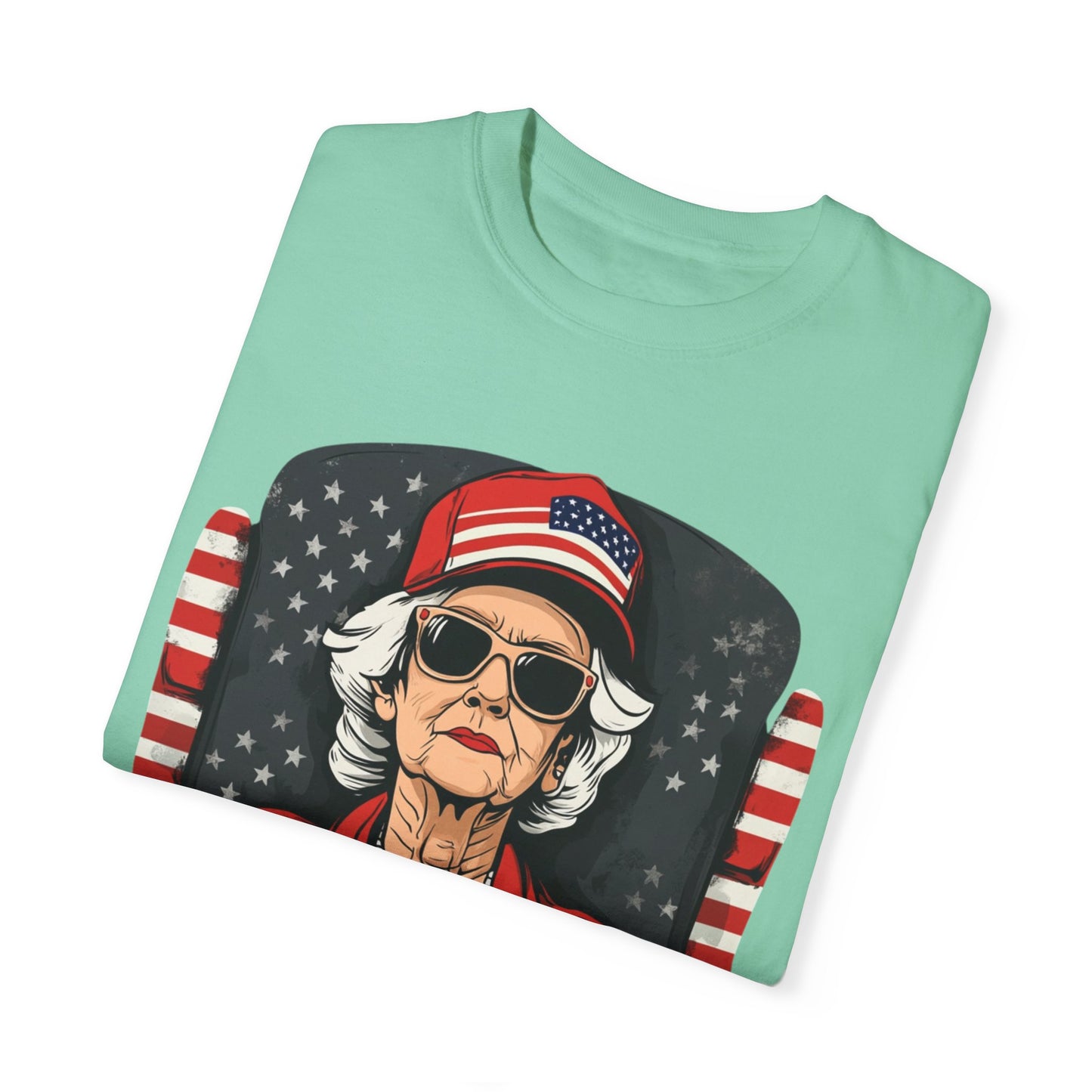 Patriotic Grandma T-Shirt - Unisex Garment-Dyed Tee for Independence Day