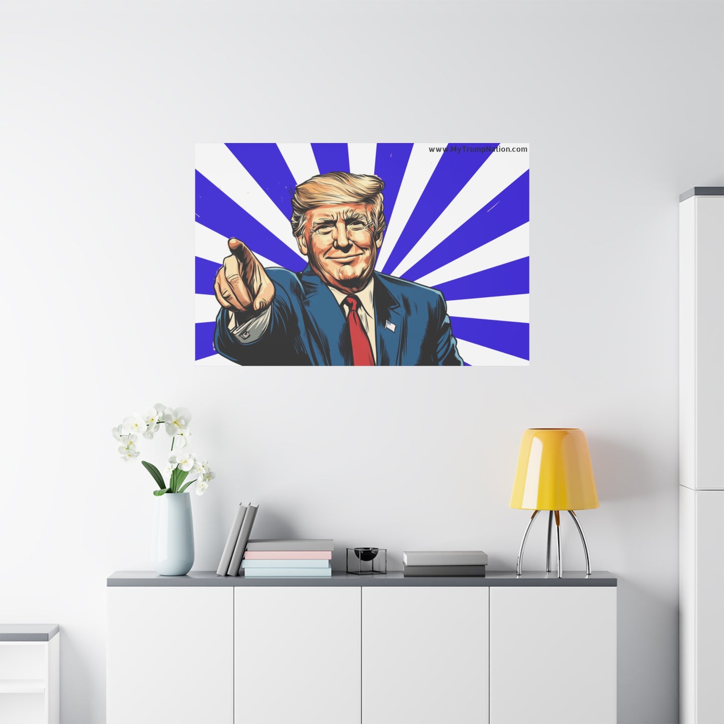 Political Canvas Art - Vintage Trump Design 12x8"