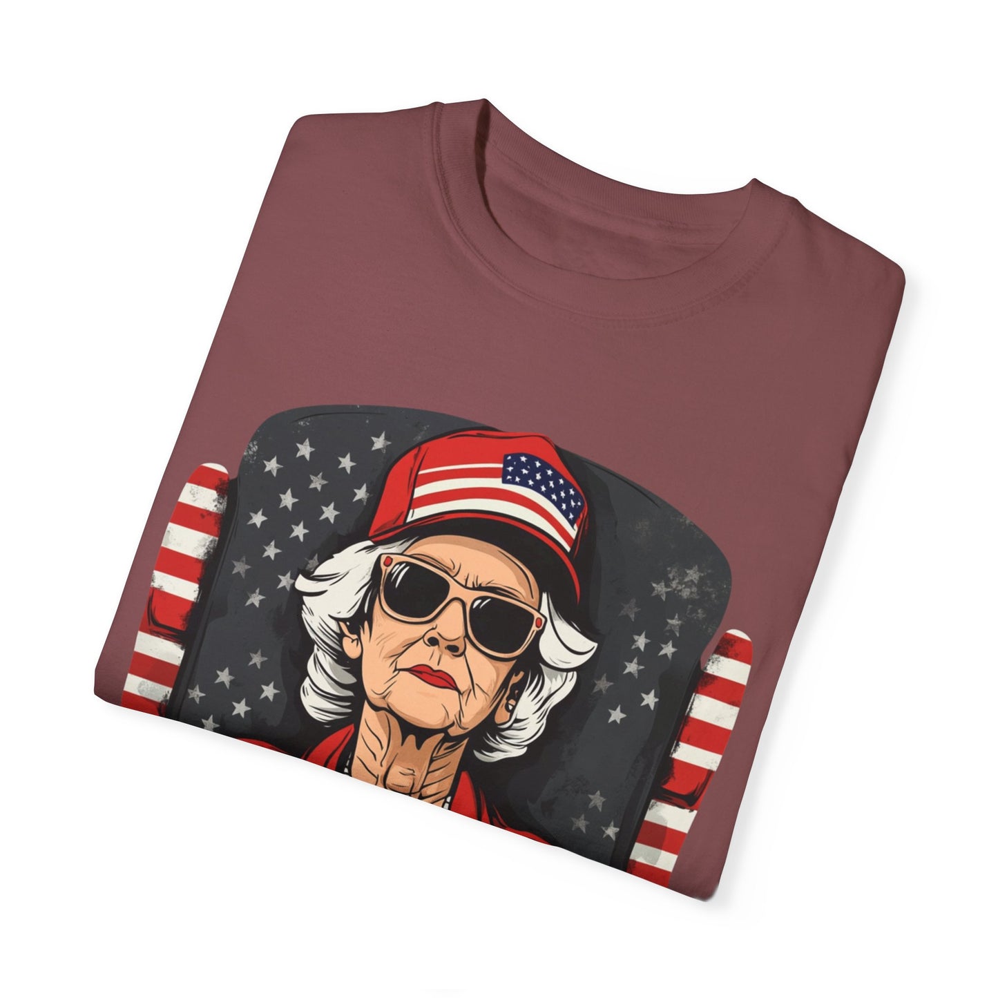 Patriotic Grandma T-Shirt - Unisex Garment-Dyed Tee for Independence Day