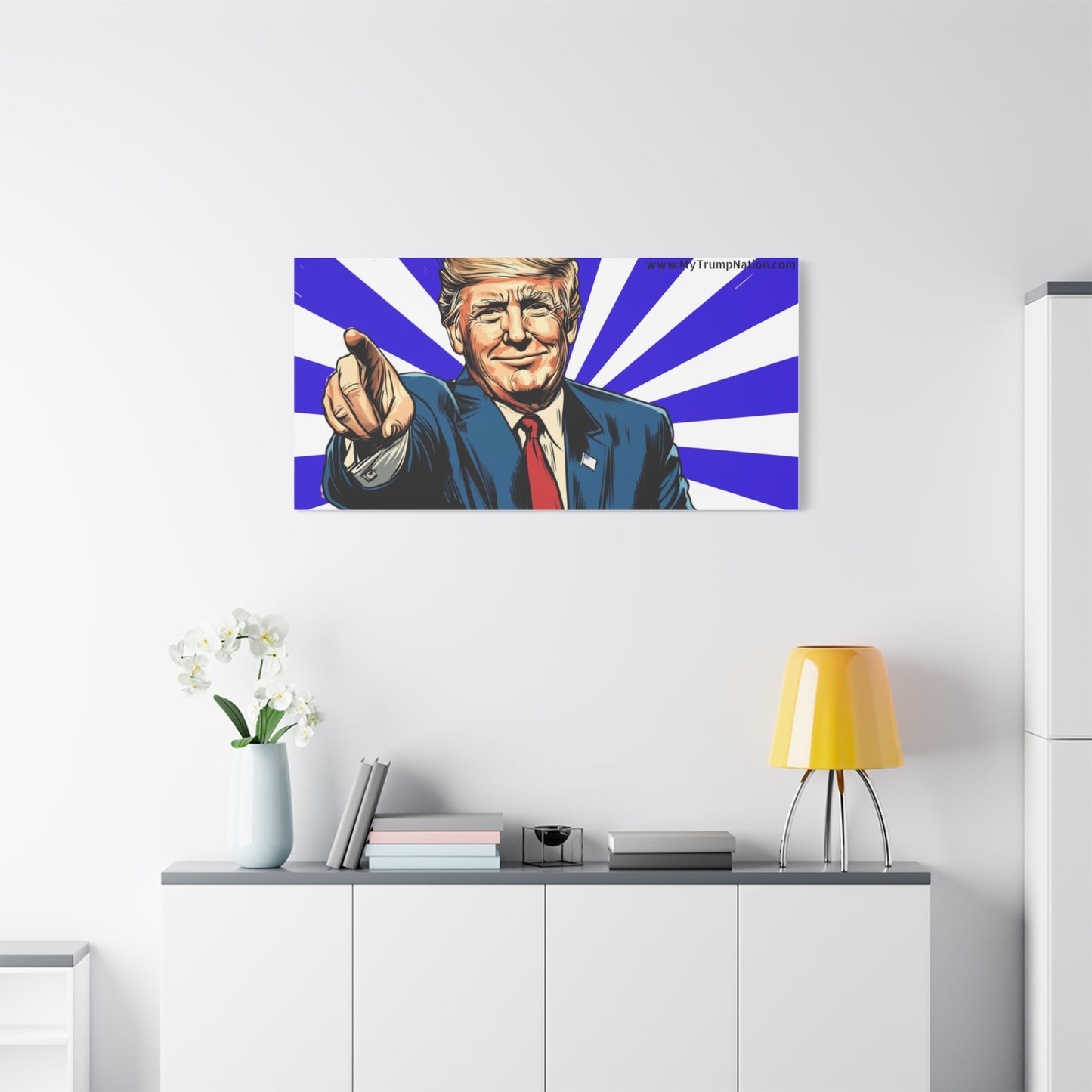 Political Canvas Art - Vintage Trump Design 12x8"