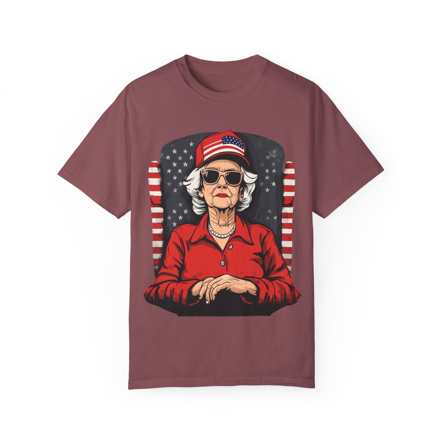 Patriotic Grandma T-Shirt - Unisex Garment-Dyed Tee for Independence Day