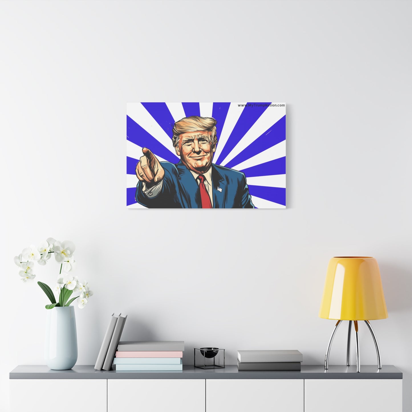Political Canvas Art - Vintage Trump Design 12x8"