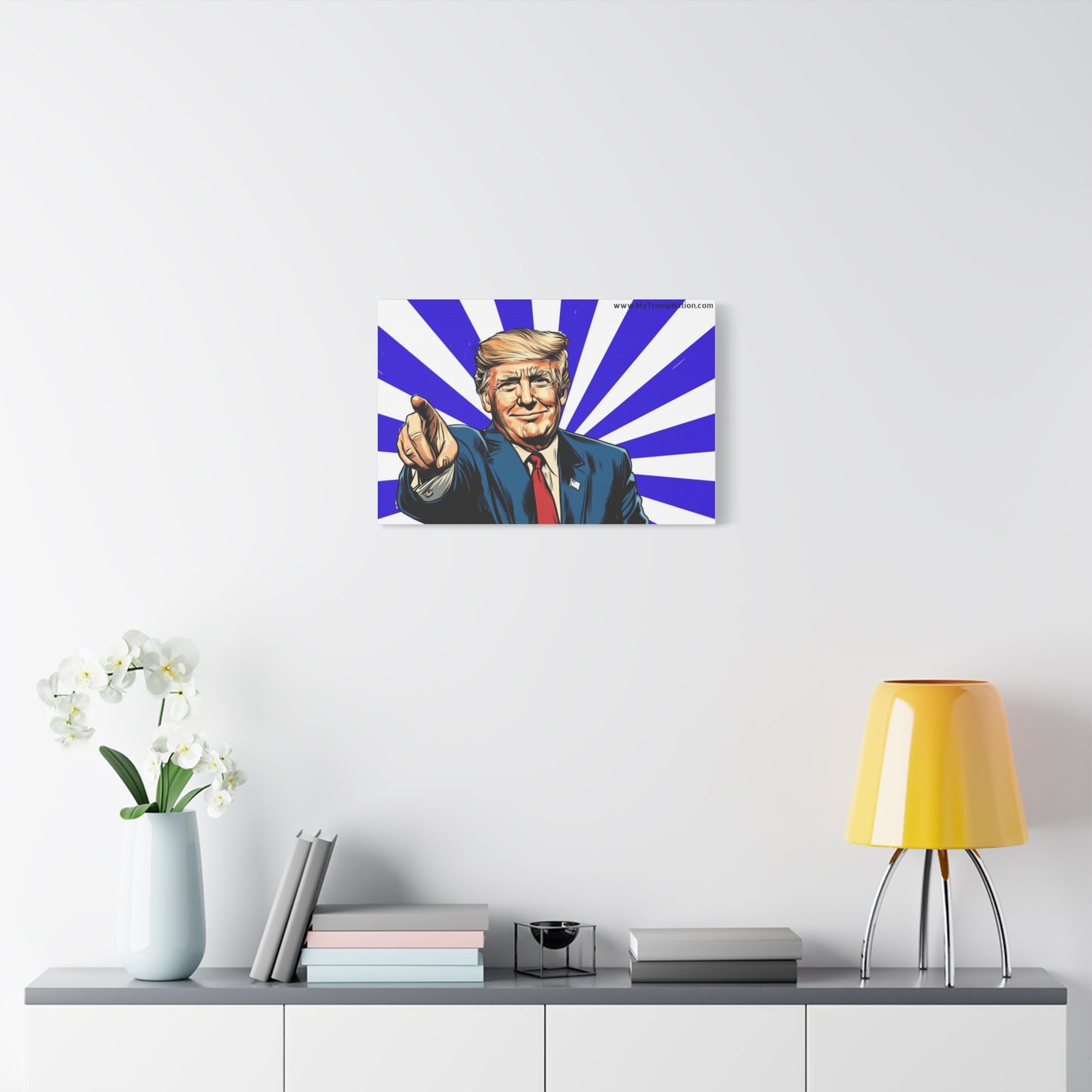 Political Canvas Art - Vintage Trump Design 12x8"