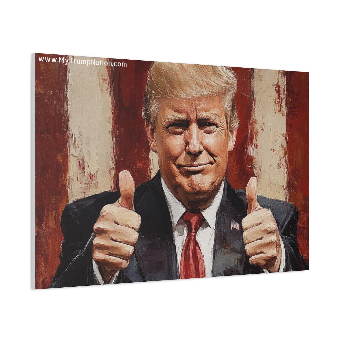 Patriotic Canvas Wall Art - Trump Thumbs Up