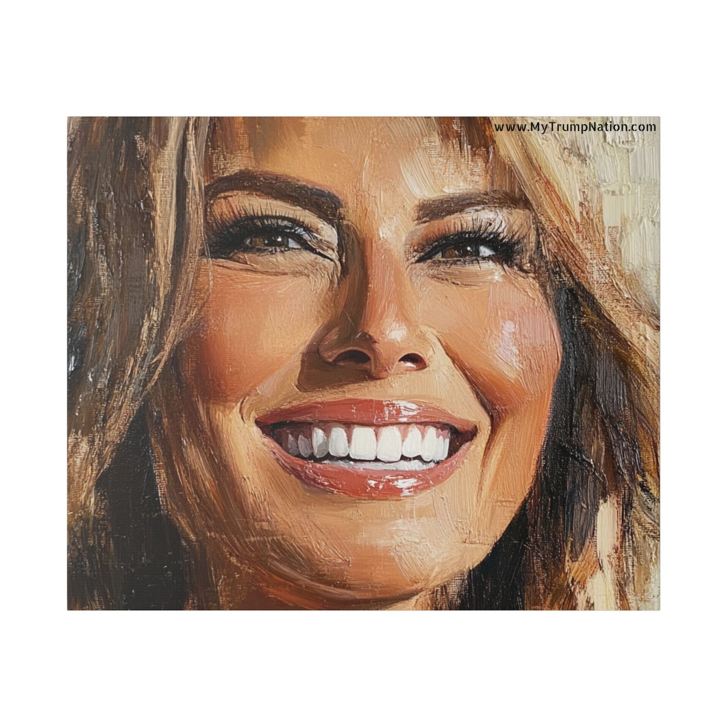 Melania Trump Smiling Portrait Canvas Art