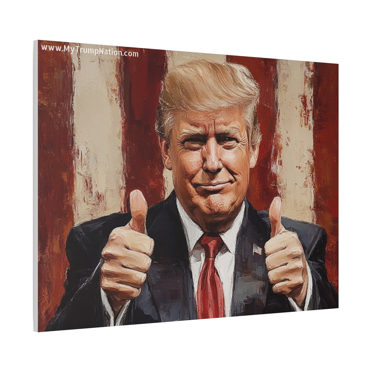 Patriotic Canvas Wall Art - Trump Thumbs Up