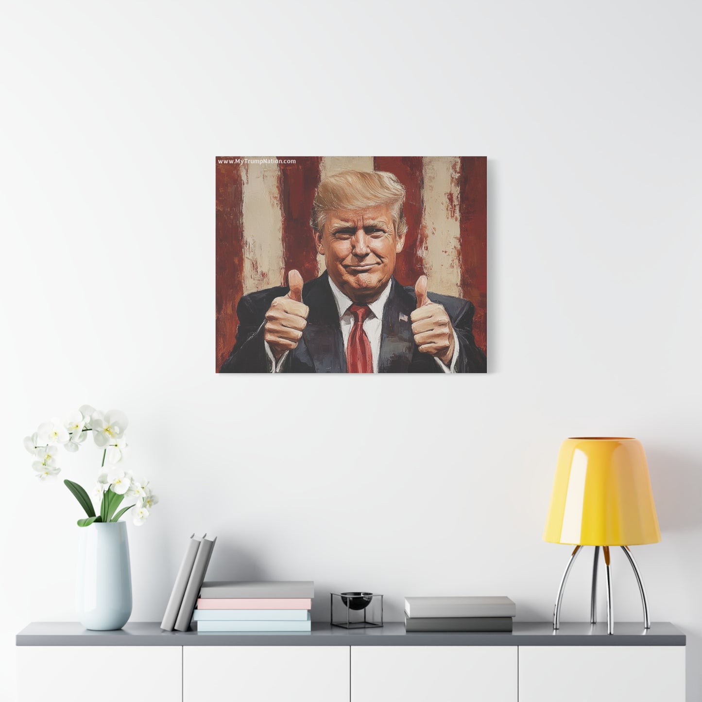 Patriotic Canvas Wall Art - Trump Thumbs Up