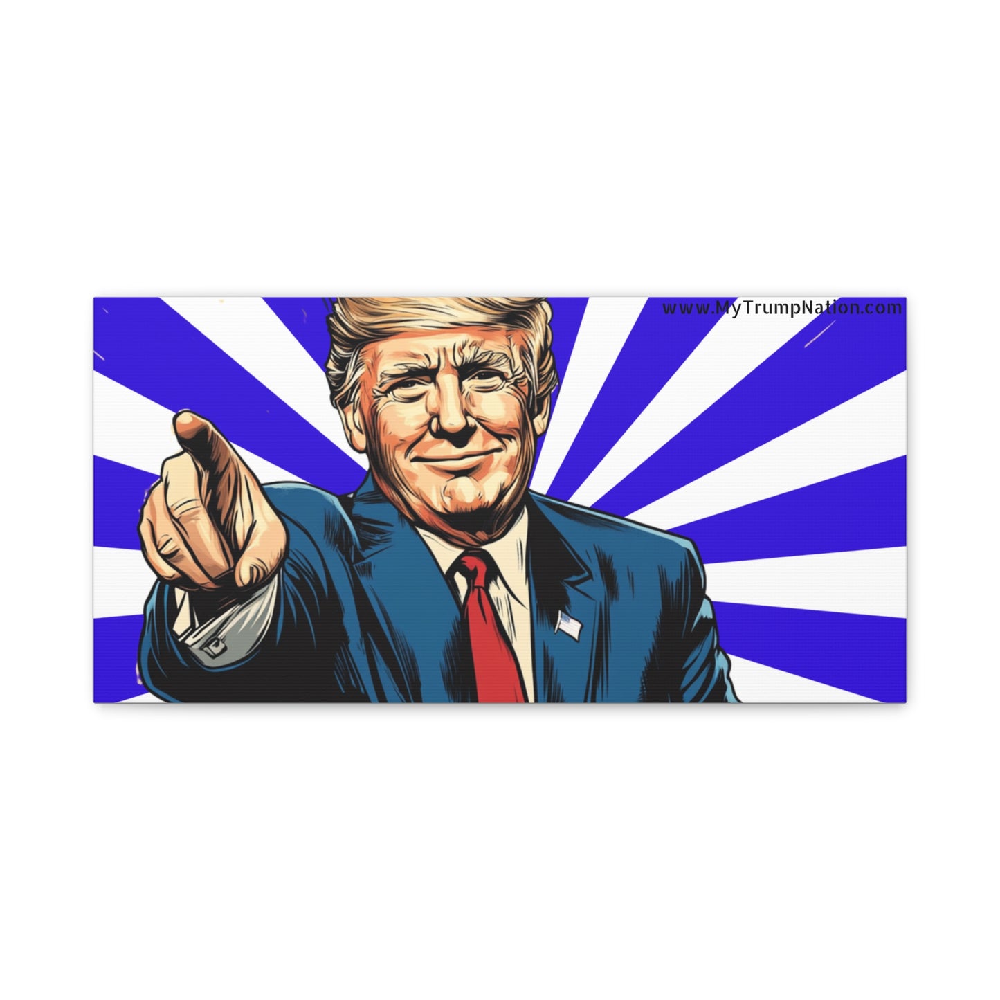Political Canvas Art - Vintage Trump Design 12x8"