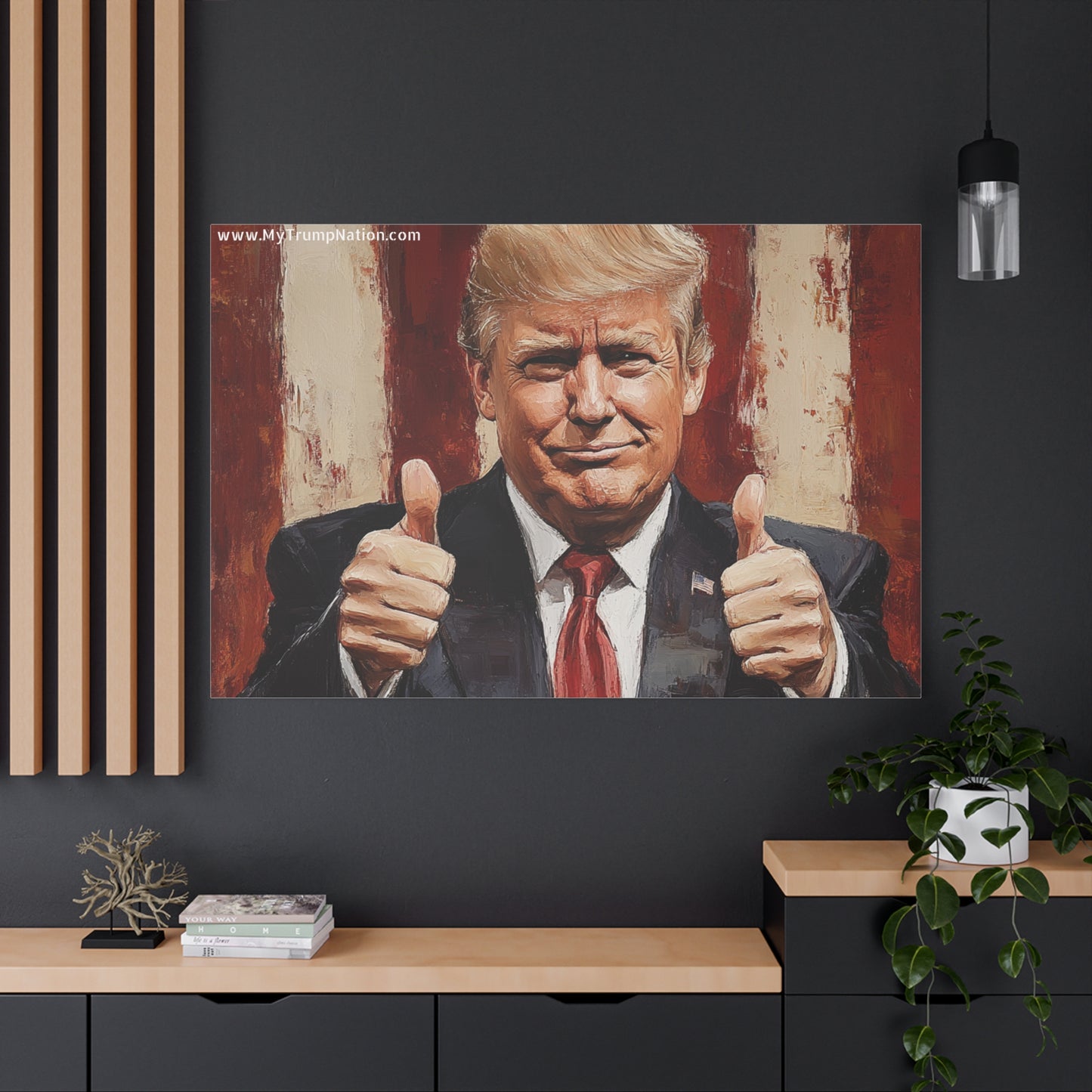 Patriotic Canvas Wall Art - Trump Thumbs Up