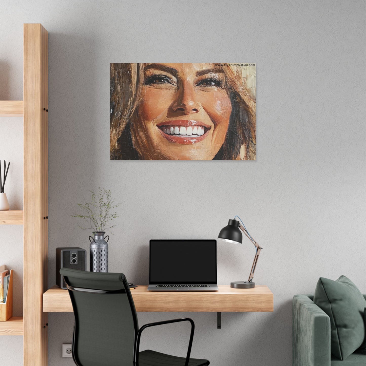 Melania Trump Smiling Portrait Canvas Art