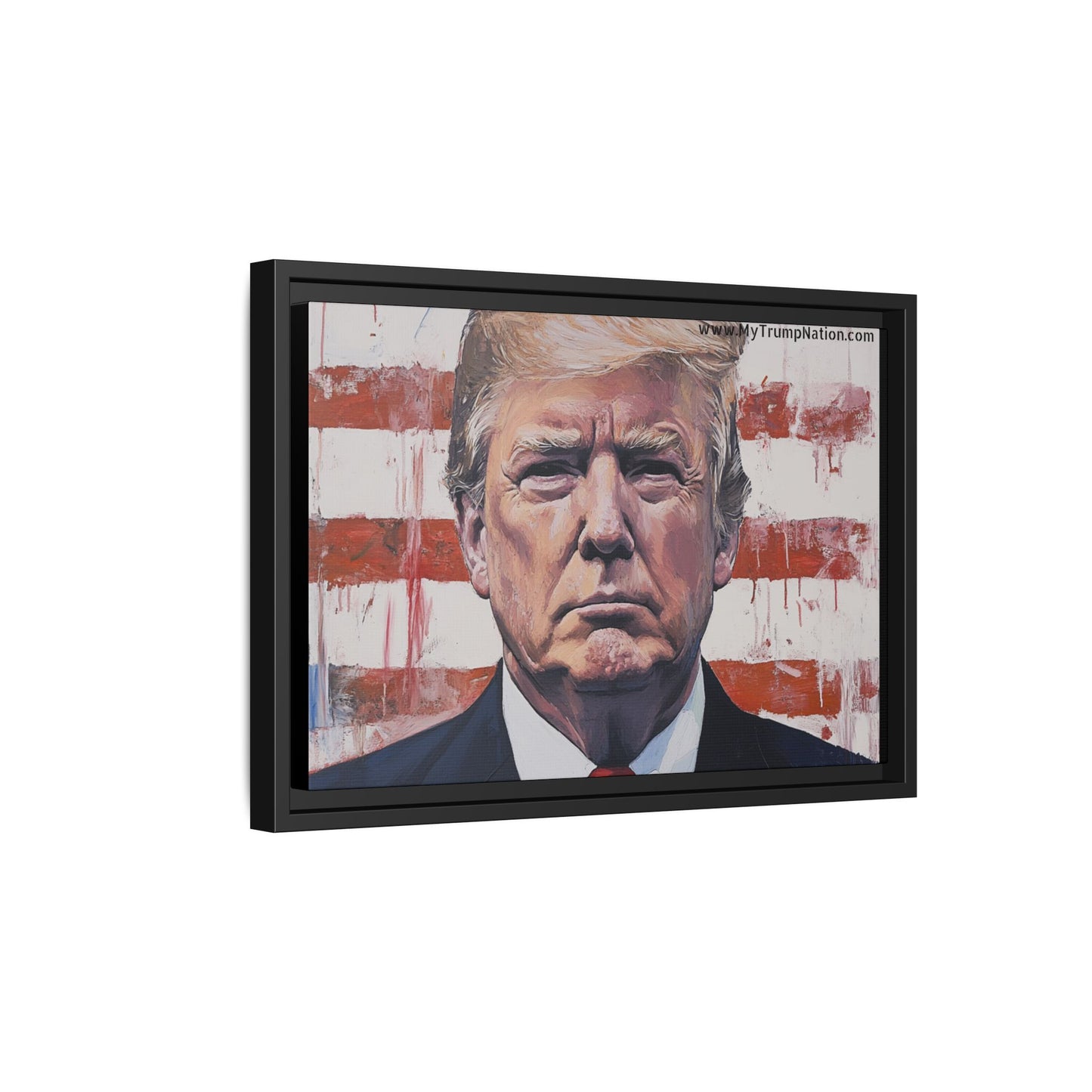 Patriotic Framed Canvas Art - Donald Trump Portrait