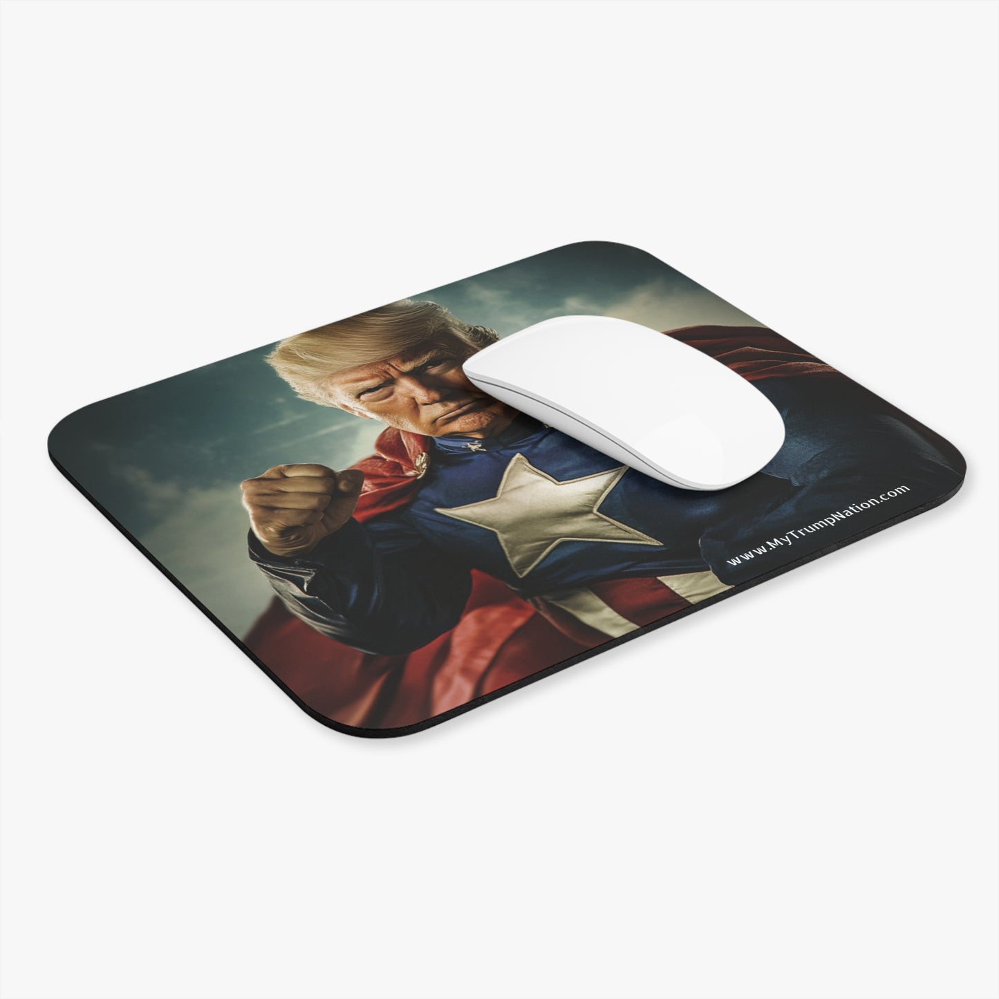 Rectangular Mouse Pad - Donald Trump Superhero Theme
