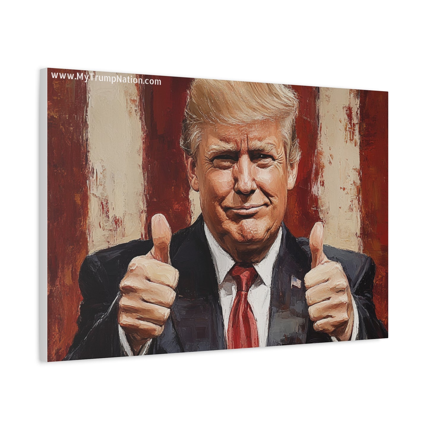 Patriotic Canvas Wall Art - Trump Thumbs Up