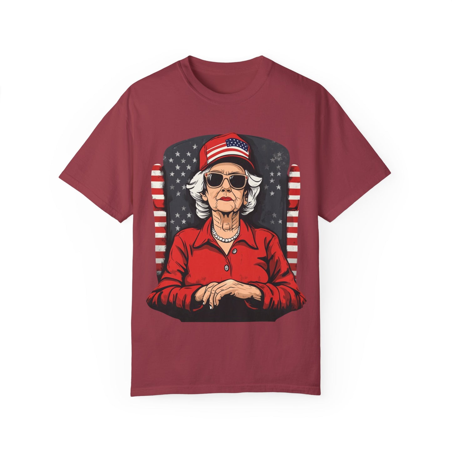 Patriotic Grandma T-Shirt - Unisex Garment-Dyed Tee for Independence Day