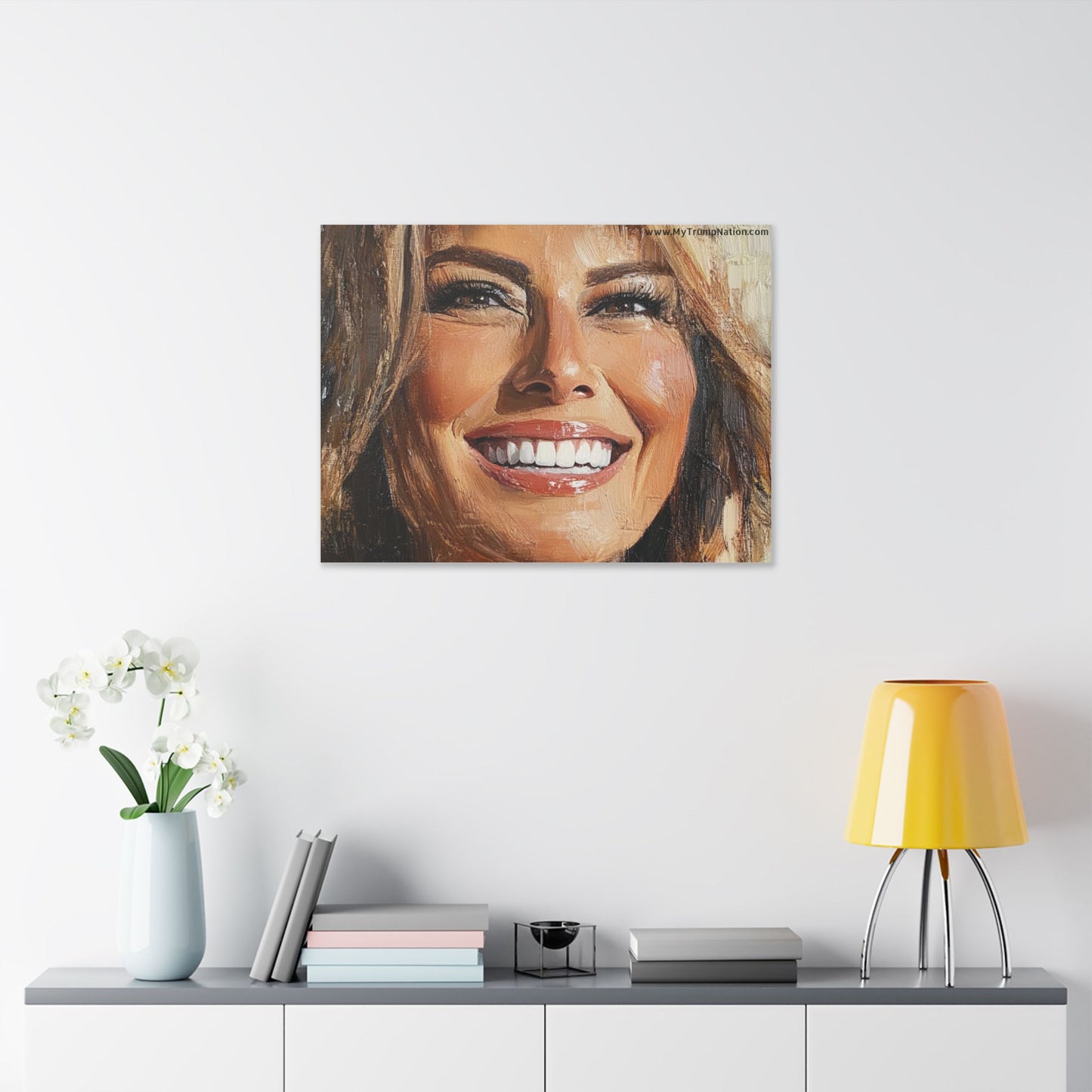 Melania Trump Smiling Portrait Canvas Art