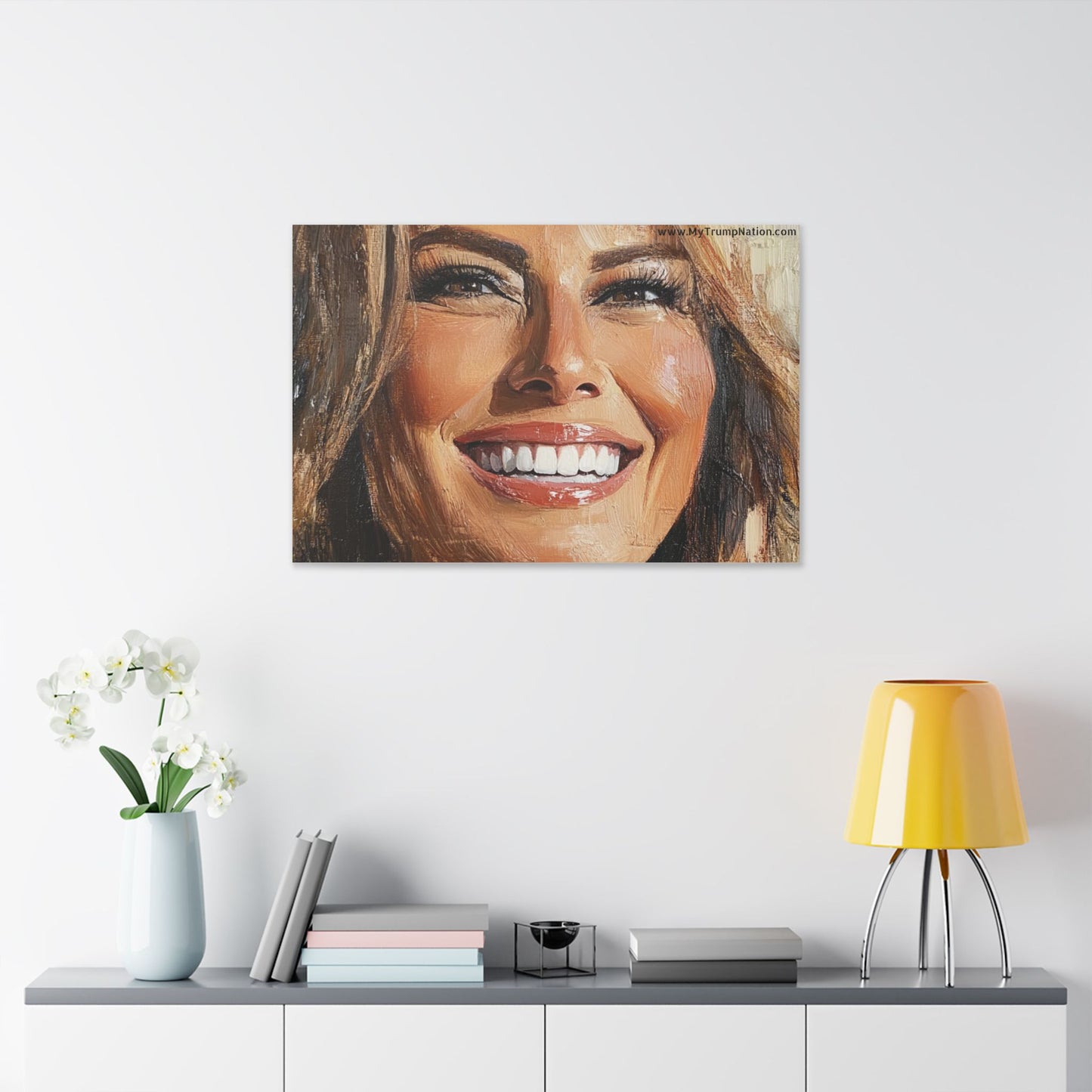 Melania Trump Smiling Portrait Canvas Art