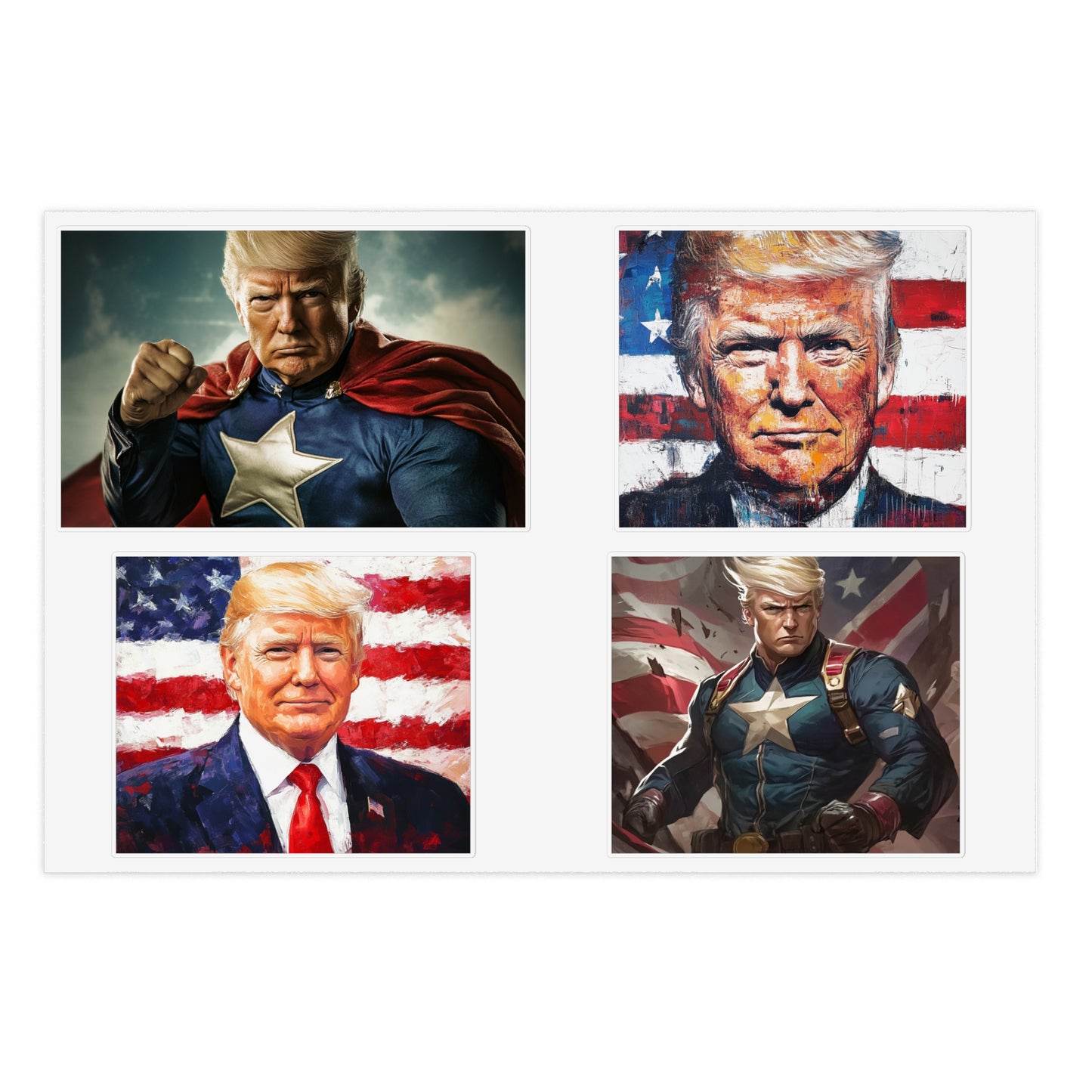Donald Trump Patriotic Sticker Set, 10pcs