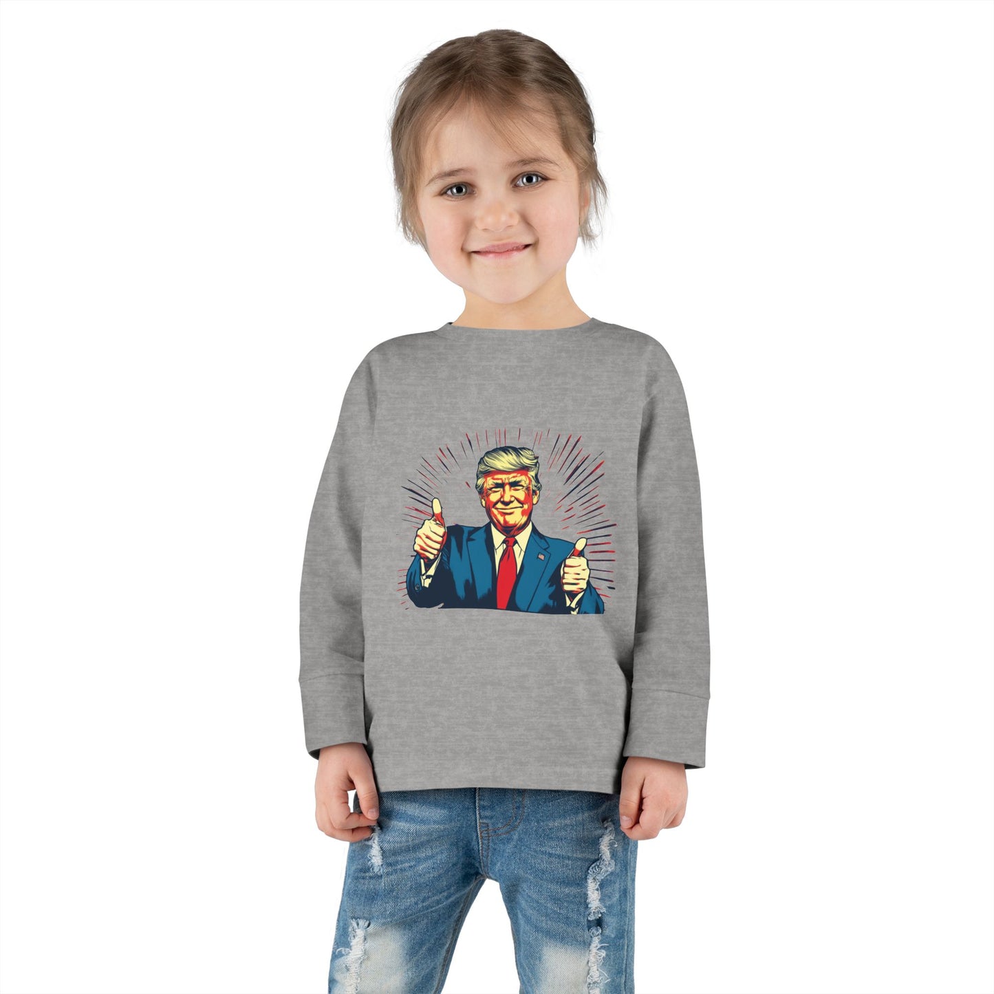 Toddler Long Sleeve Tee - "Best Grandma" Trump Design