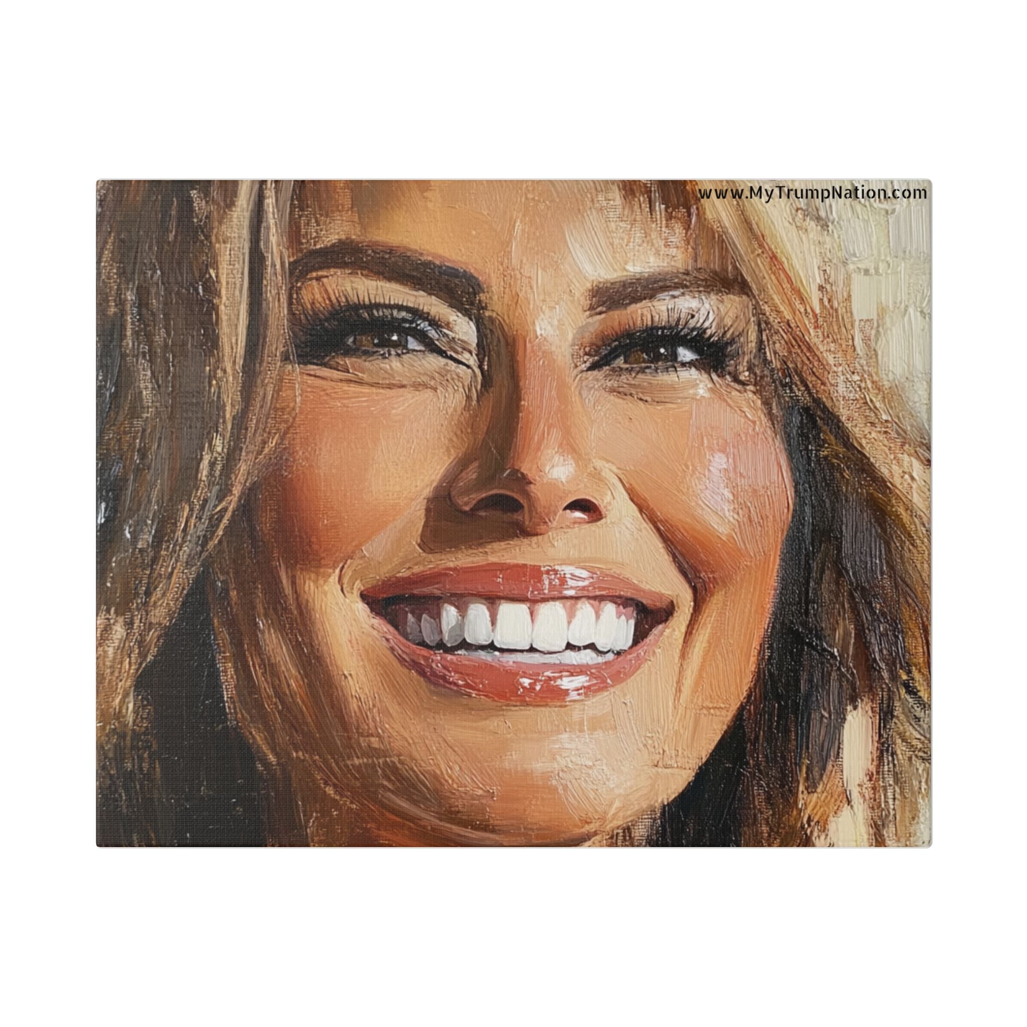 Melania Trump smiling portrait canvas art