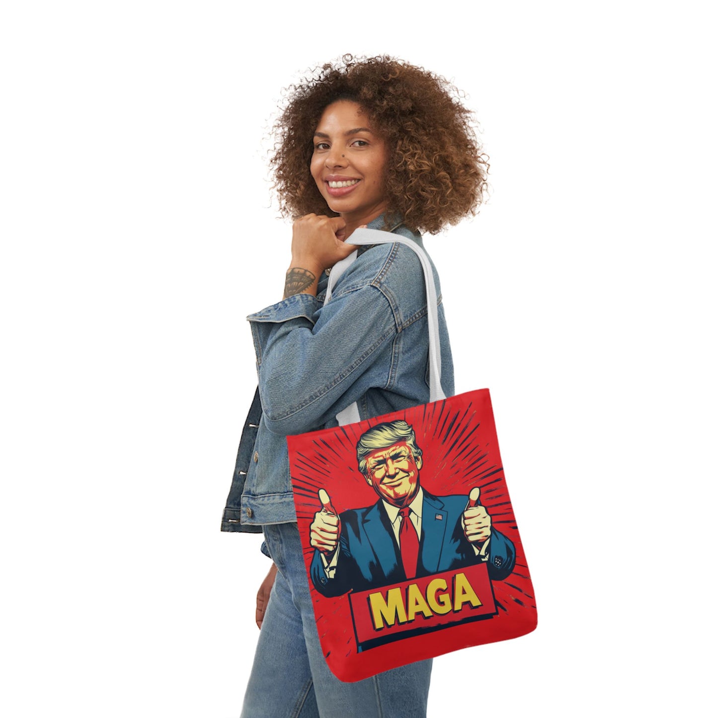 MAGA Canvas Tote Bag with Colorful Straps