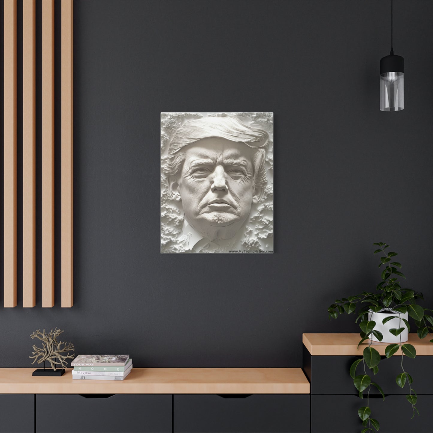 Artistic Matte Canvas Wall Art - Donald Trump 3D Relief Design