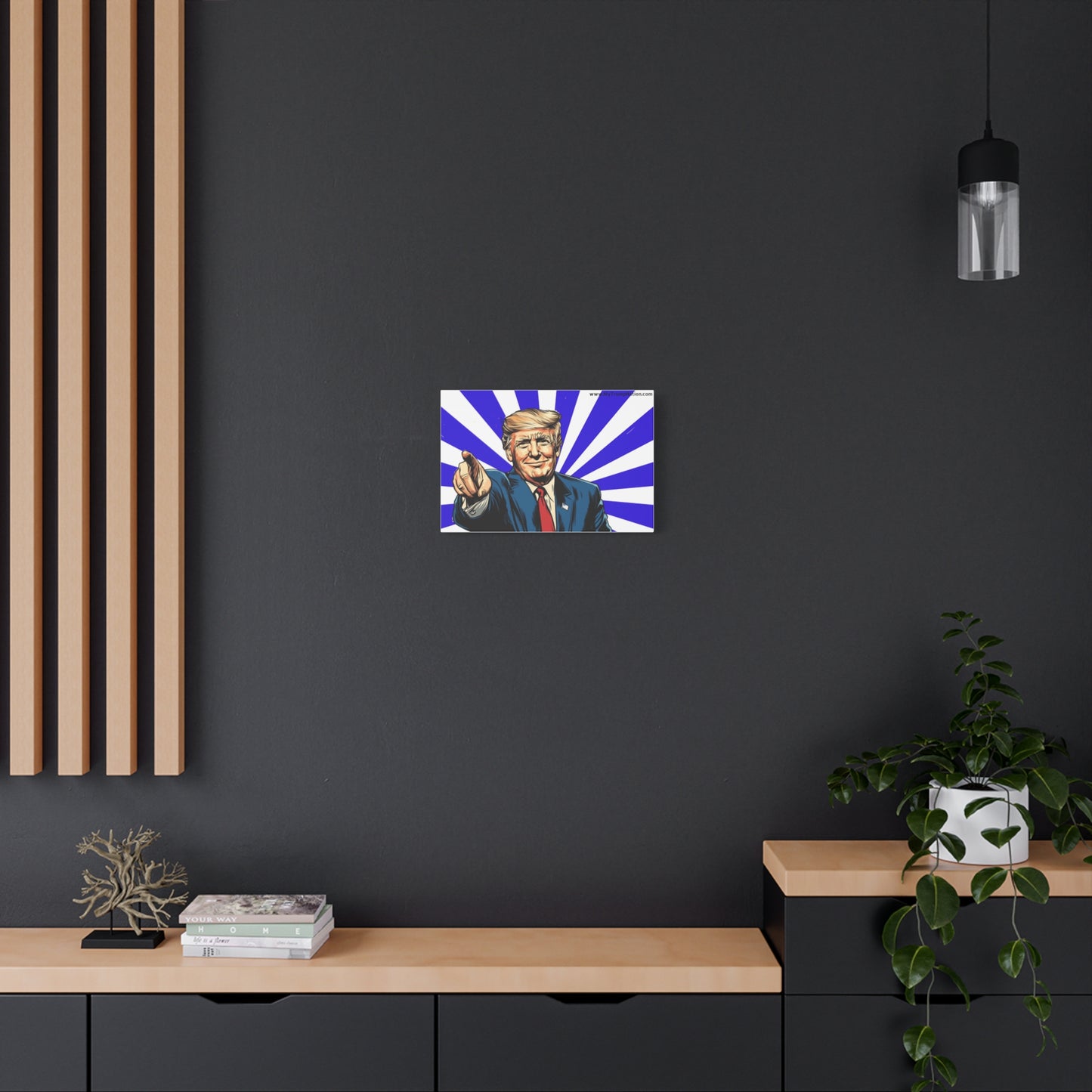 Political Canvas Art - Vintage Trump Design 12x8"