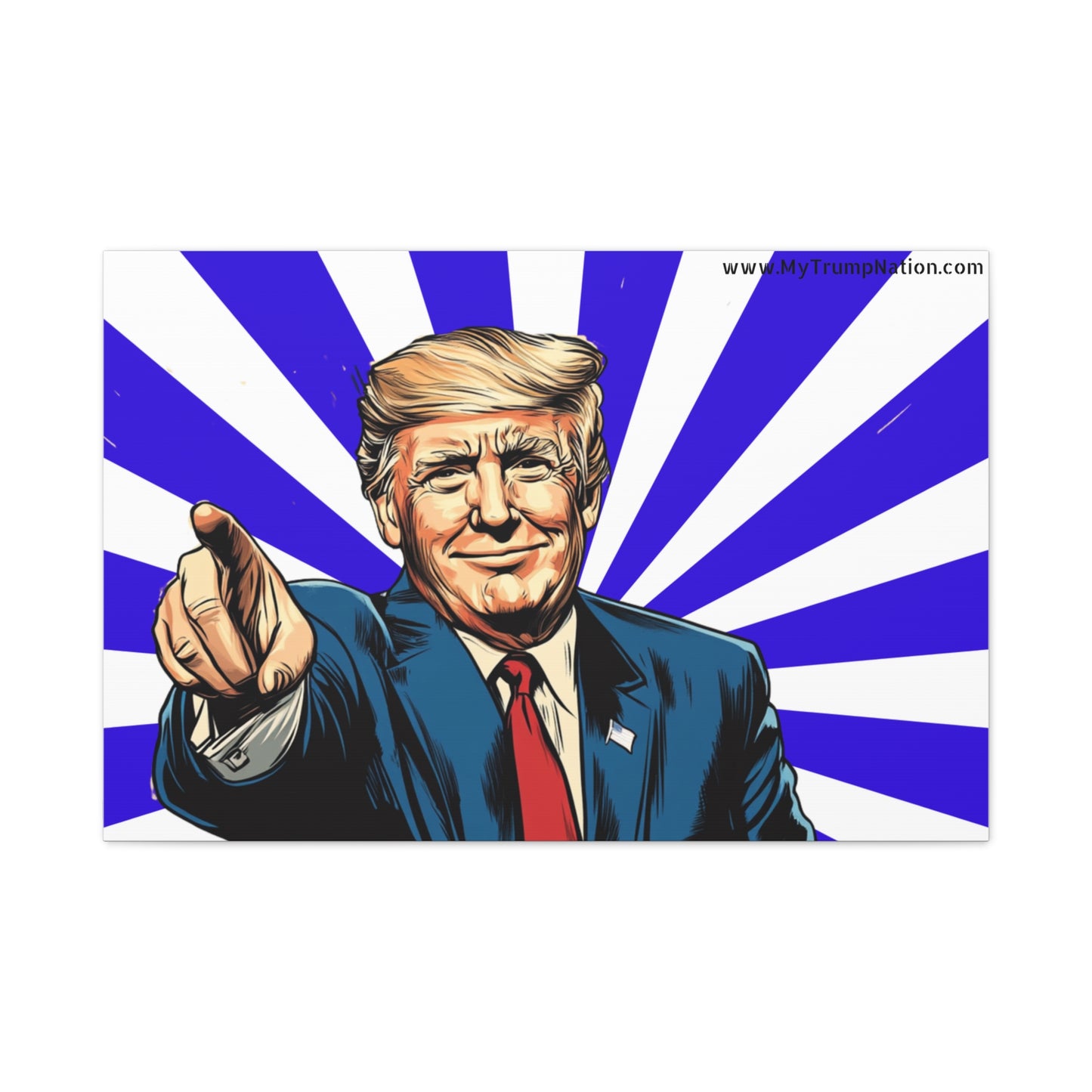 Political Canvas Art - Vintage Trump Design 12x8"