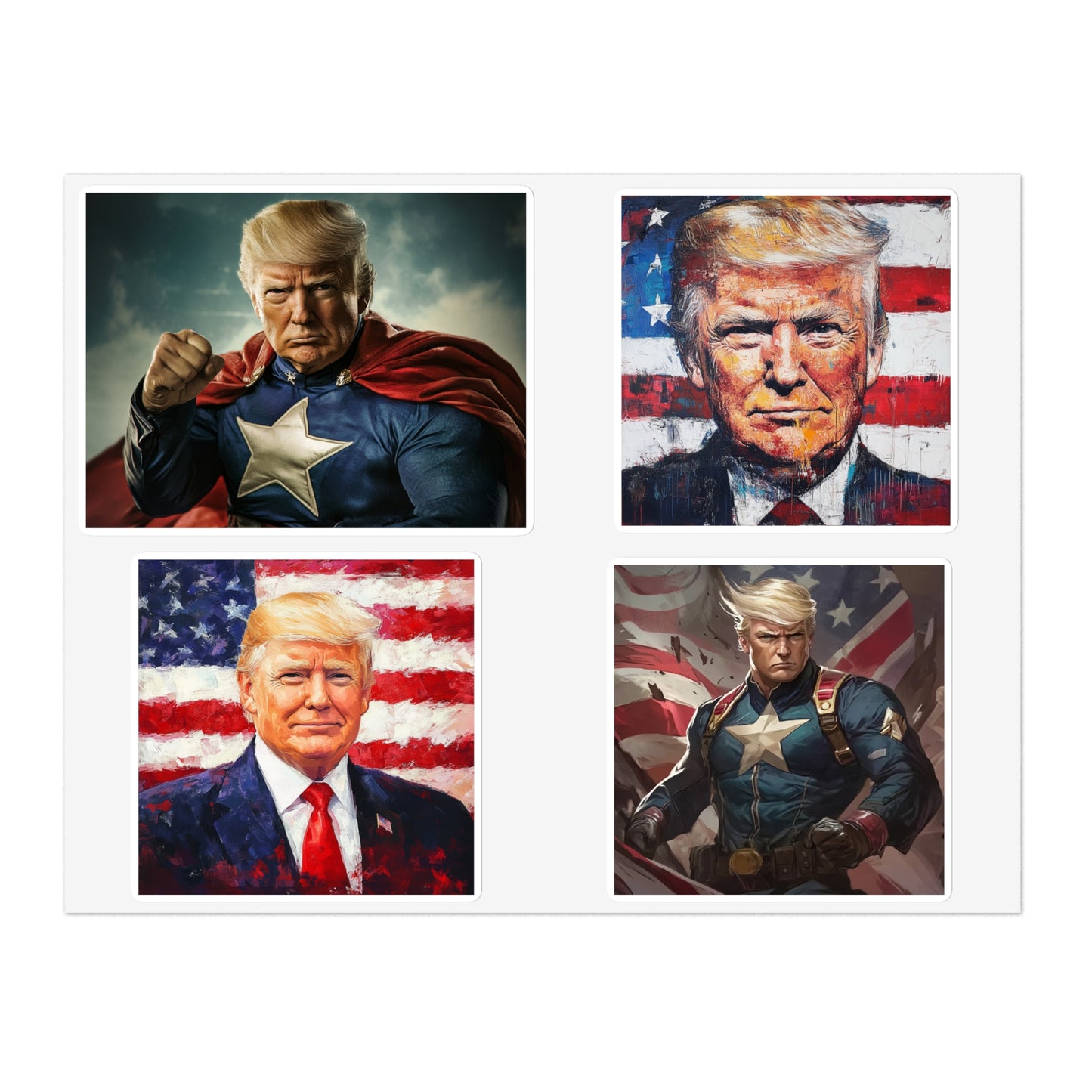 Donald Trump Patriotic Sticker Set, 10pcs