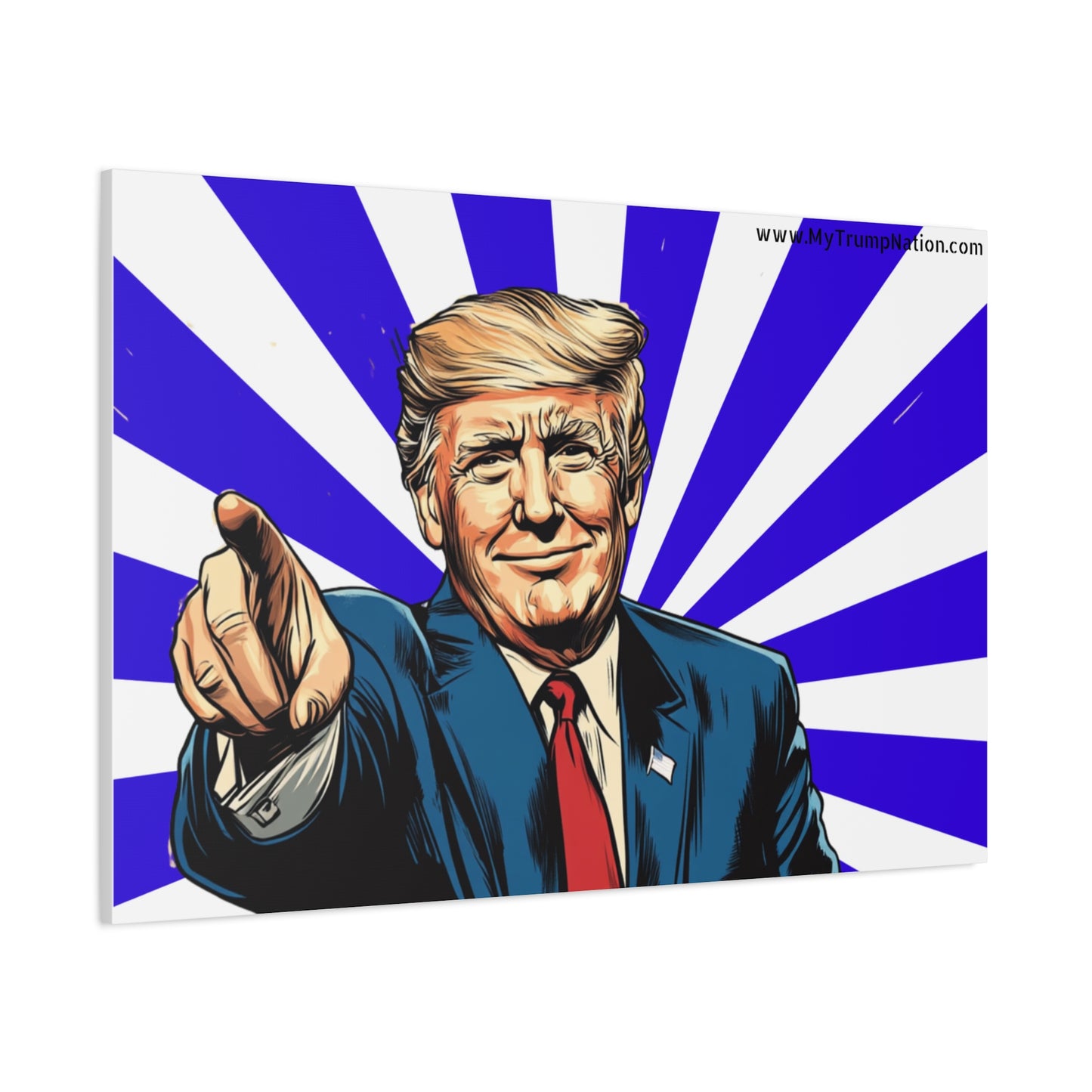 Political Canvas Art - Vintage Trump Design 12x8"