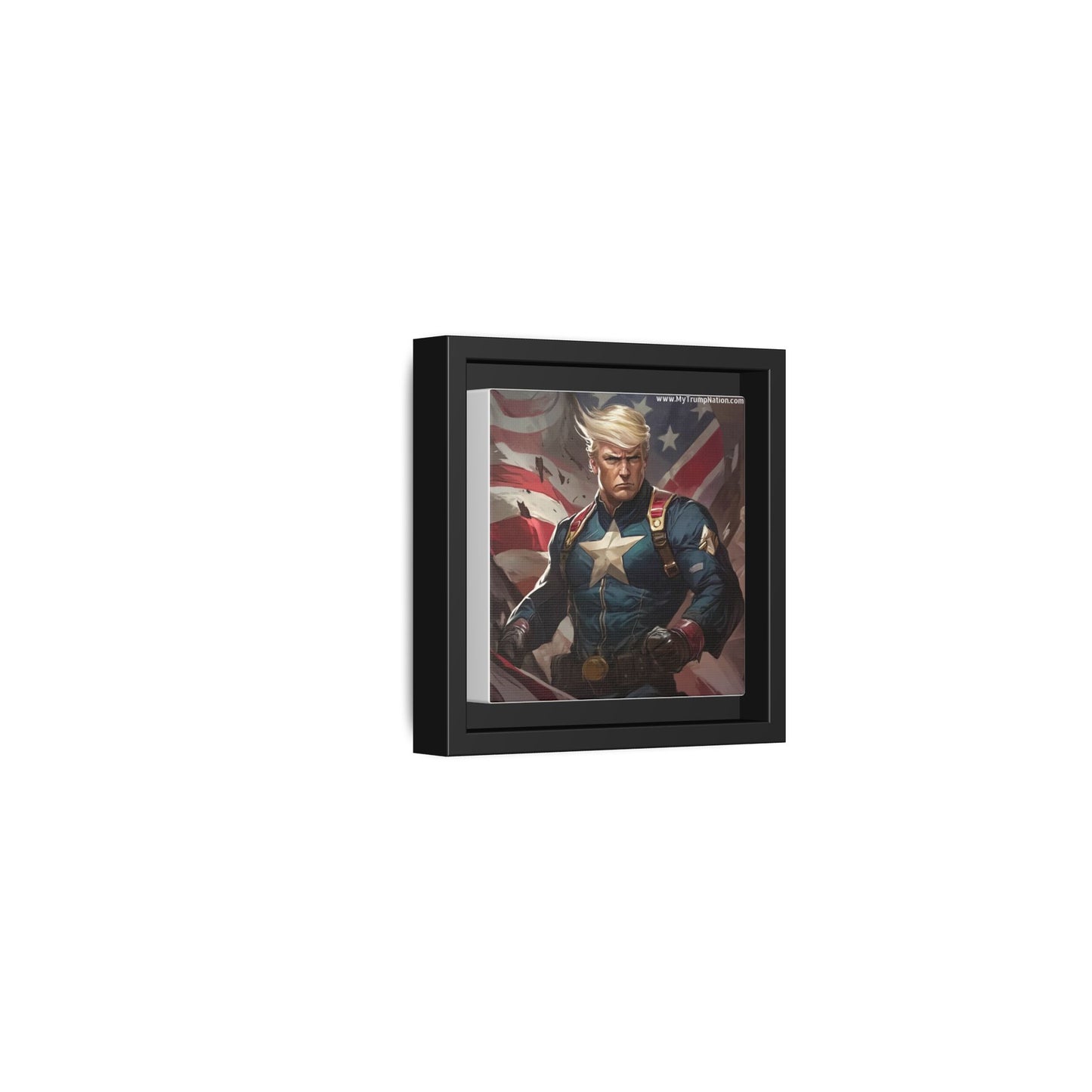 Donald Trump Patriotic Superhero Framed Canvas
