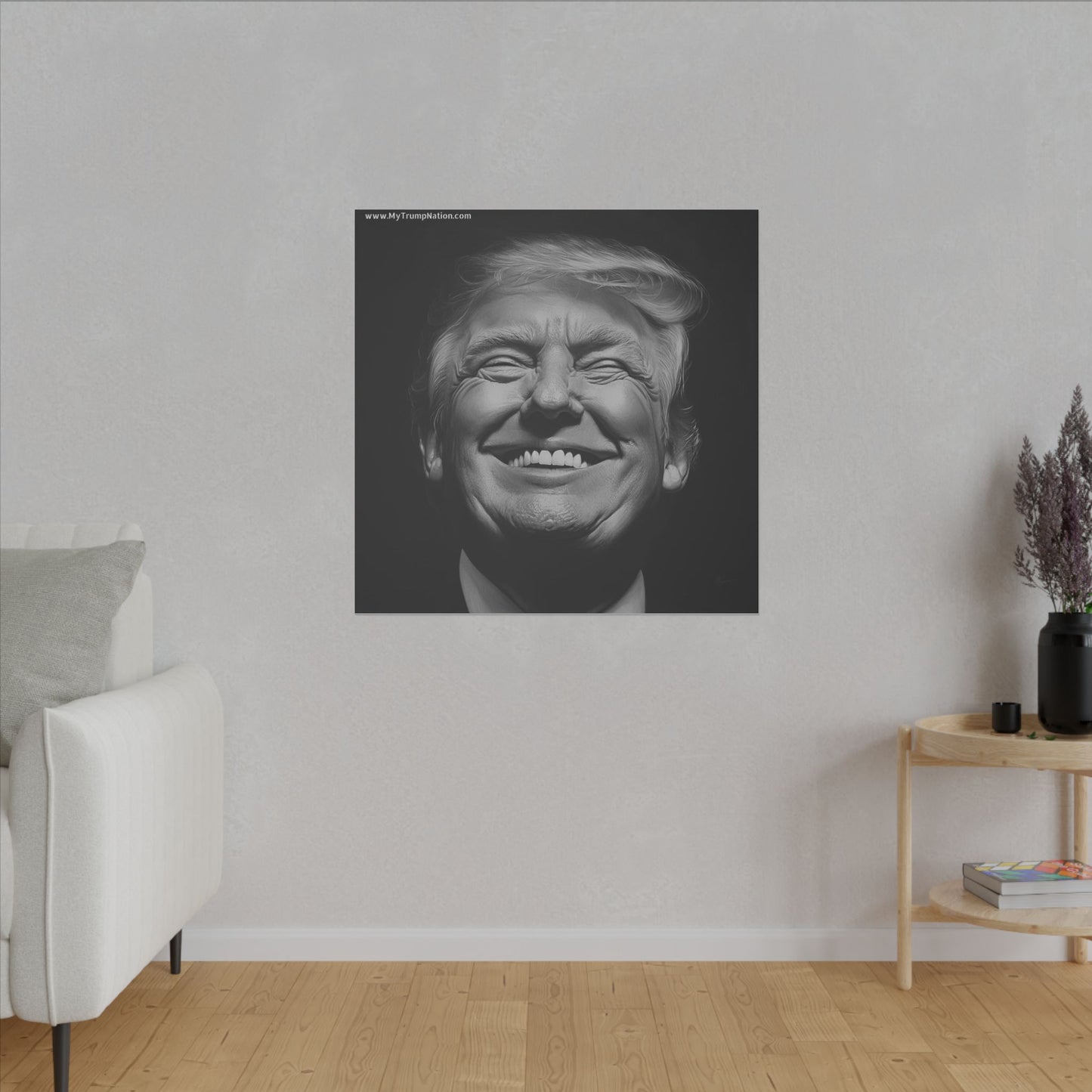 Donald Trump Black & White Canvas Art