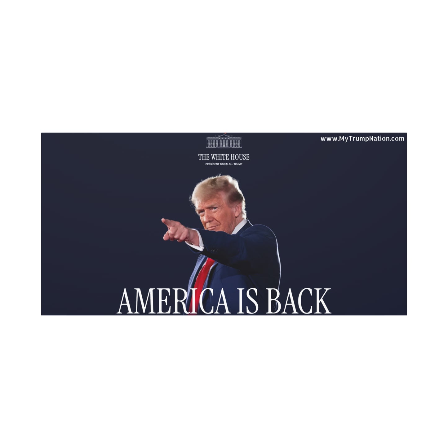 Matte Canvas Wall Art - "America Is Back" featuring Trump