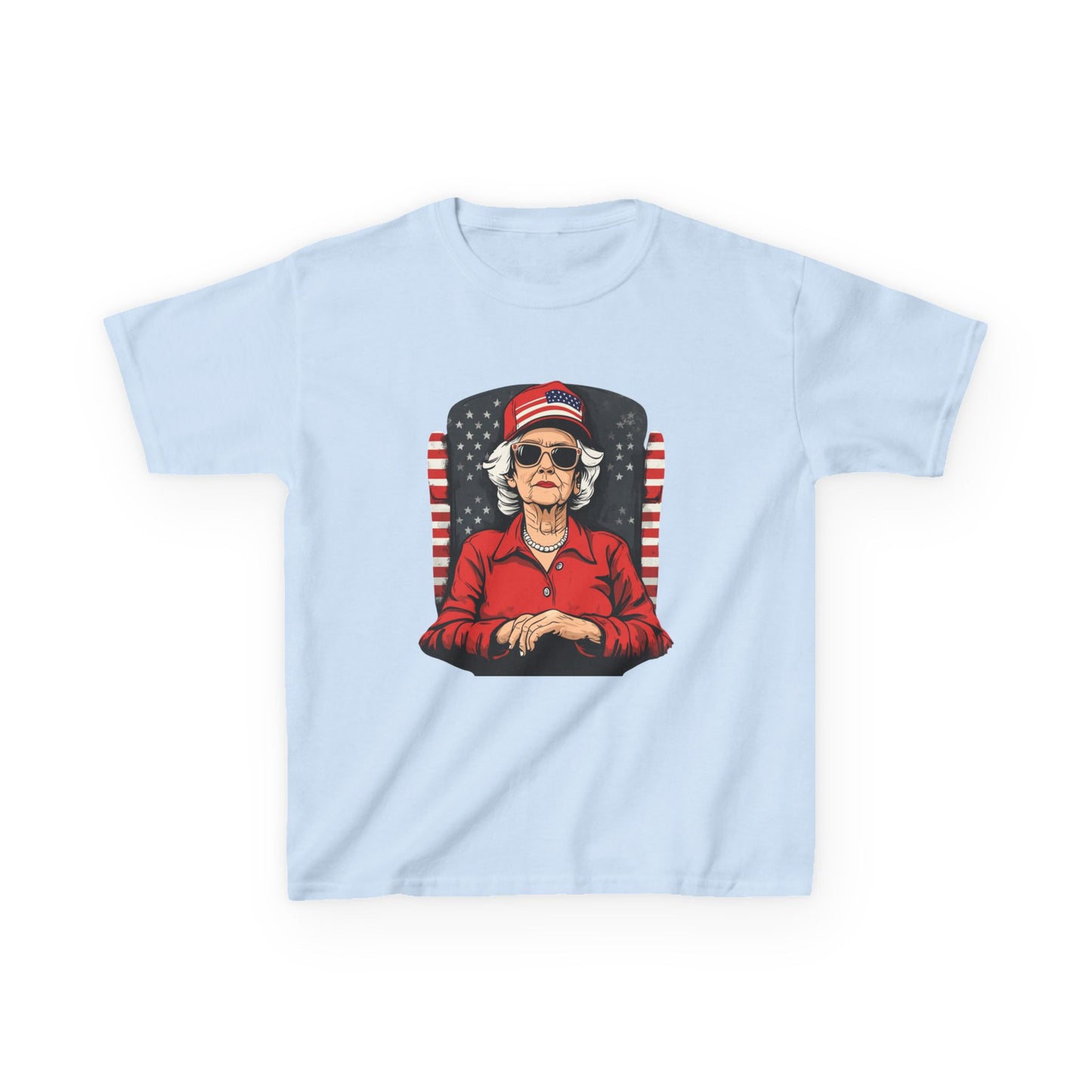 Patriotic Grandma Kids Heavy Cotton™ Tee - Fun Retro Style for Fourth of July Celebrations