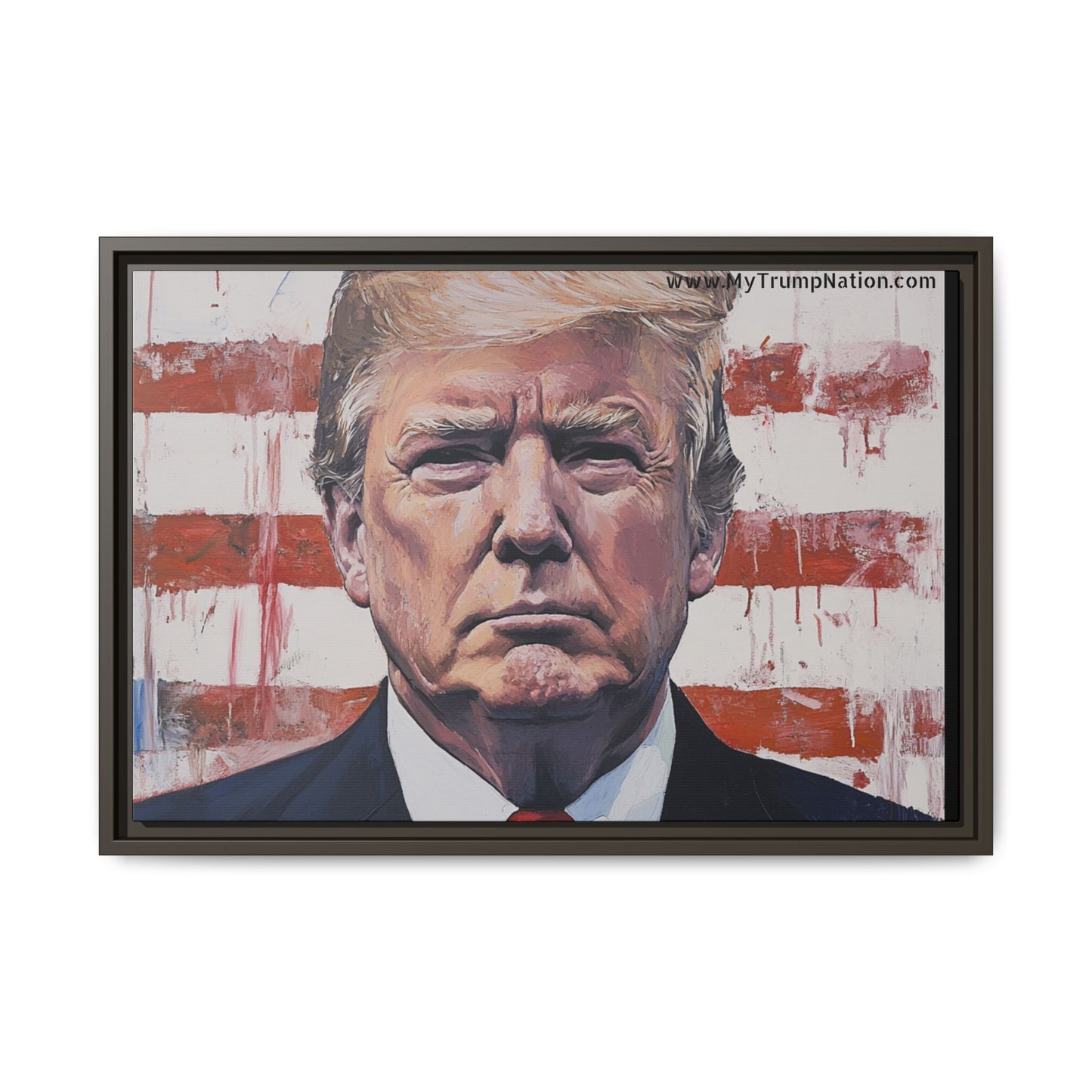 Patriotic Framed Canvas Art - Donald Trump Portrait