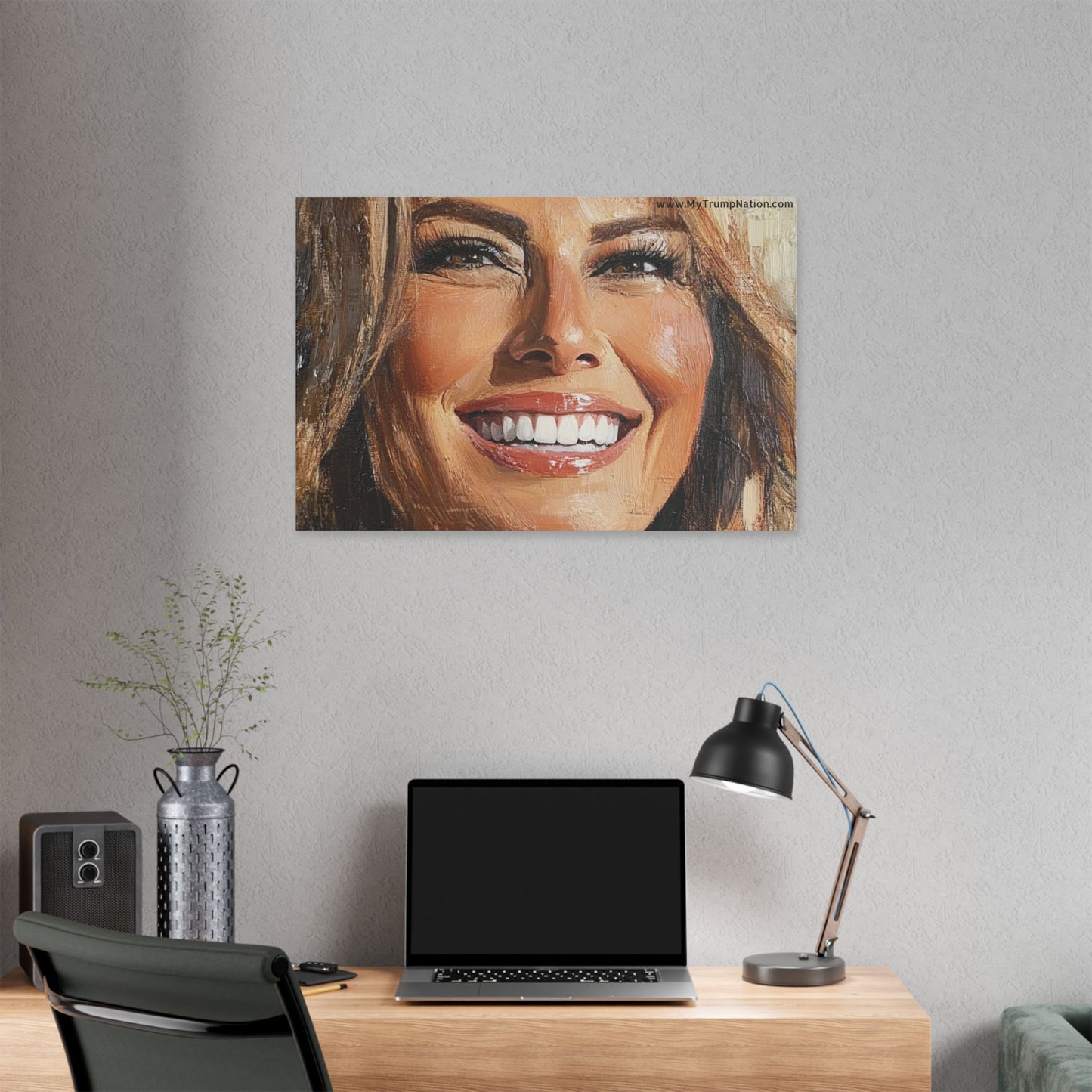 Melania Trump Smiling Portrait Canvas Art