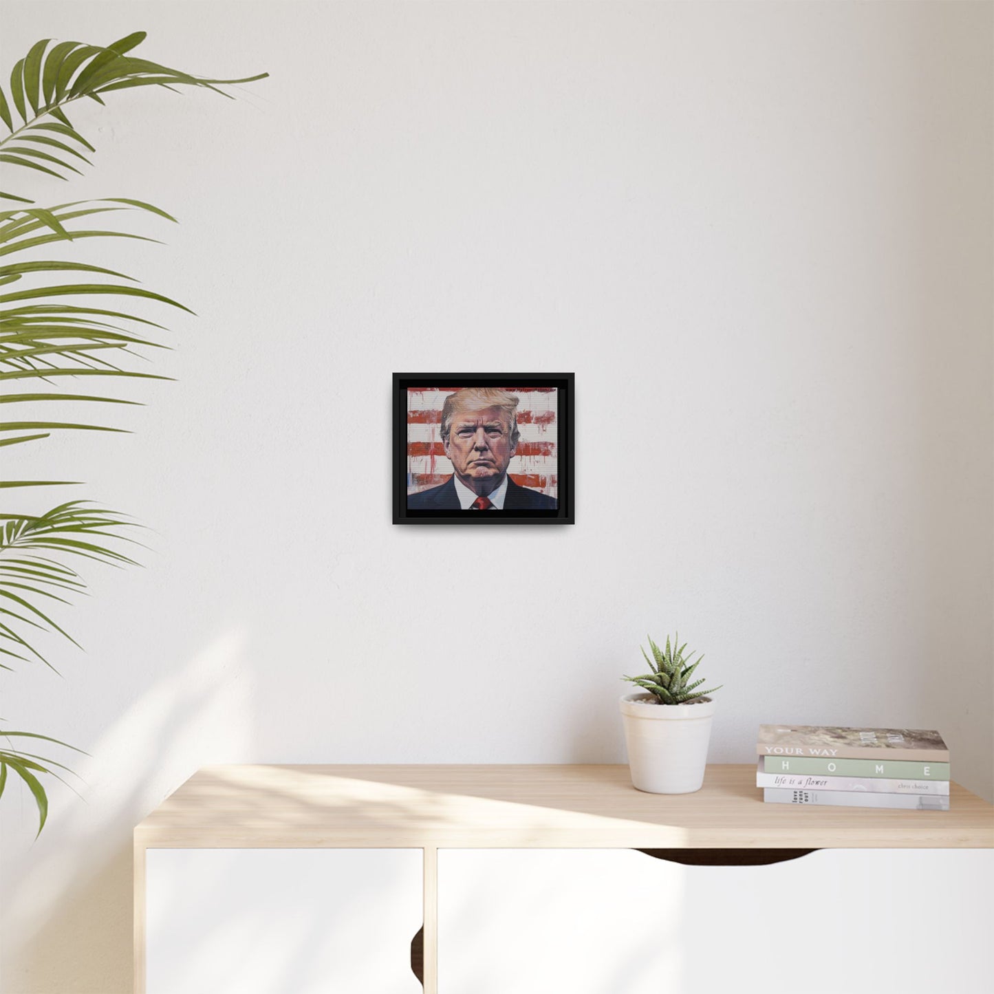 Patriotic Framed Canvas Art - Donald Trump Portrait