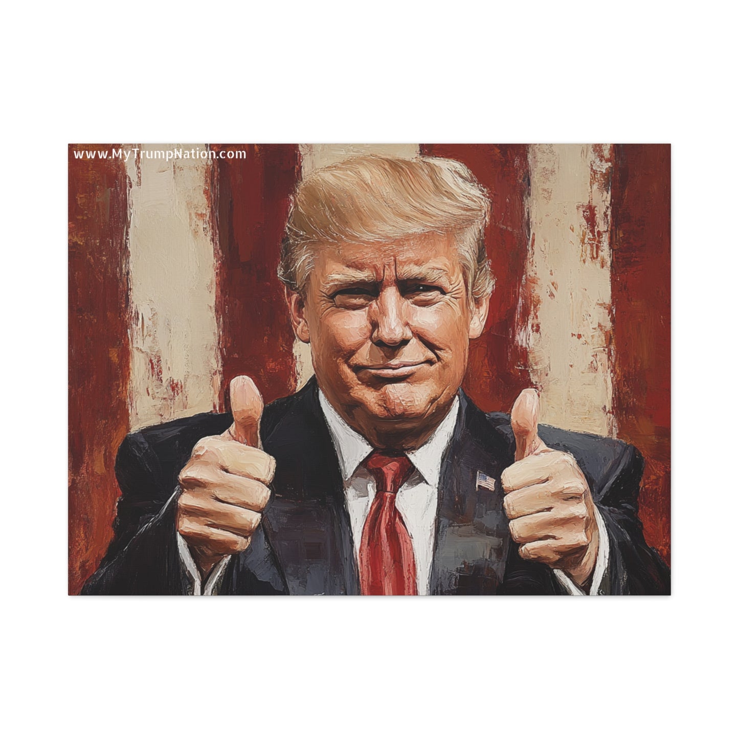 Patriotic Canvas Wall Art - Trump Thumbs Up