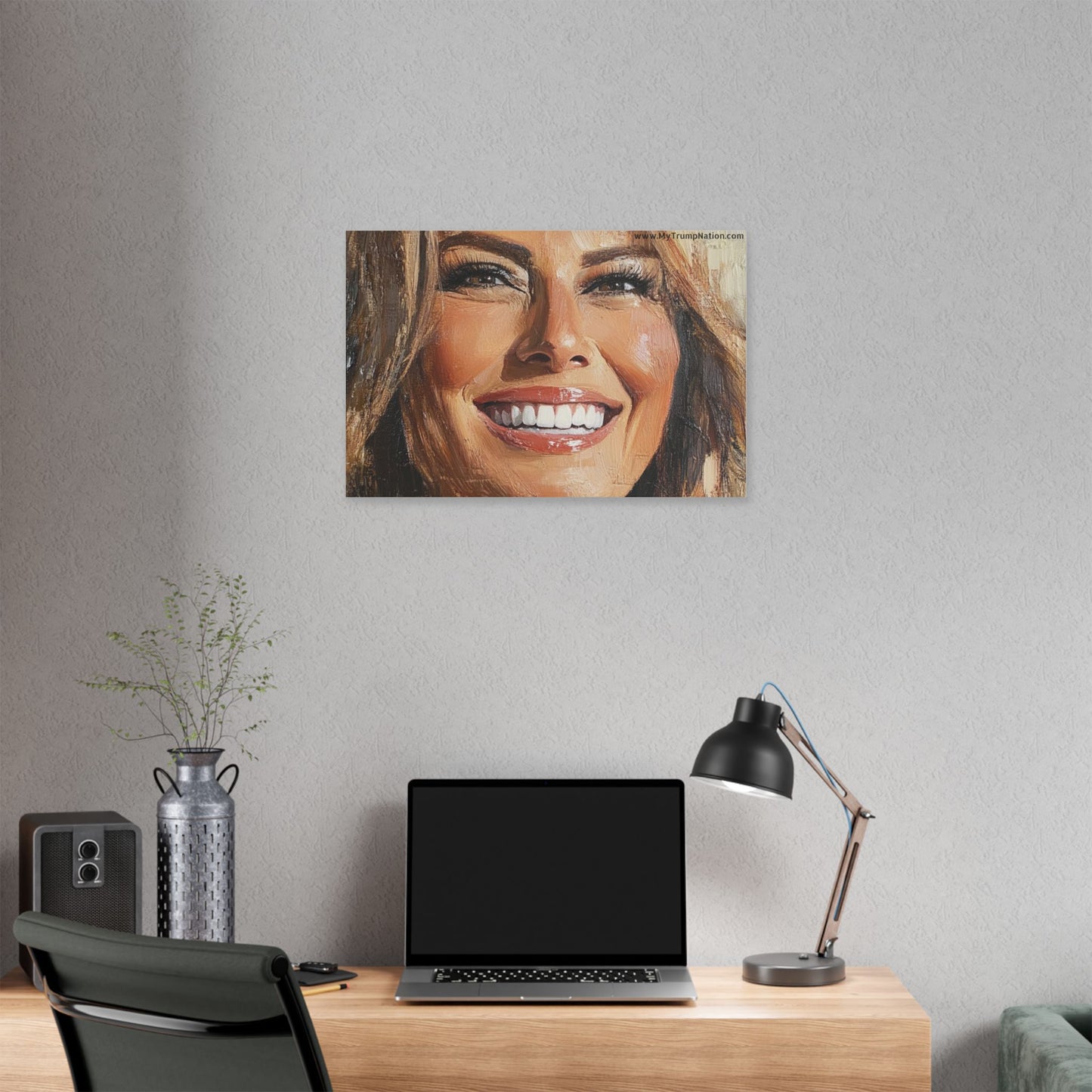 Melania Trump Smiling Portrait Canvas Art