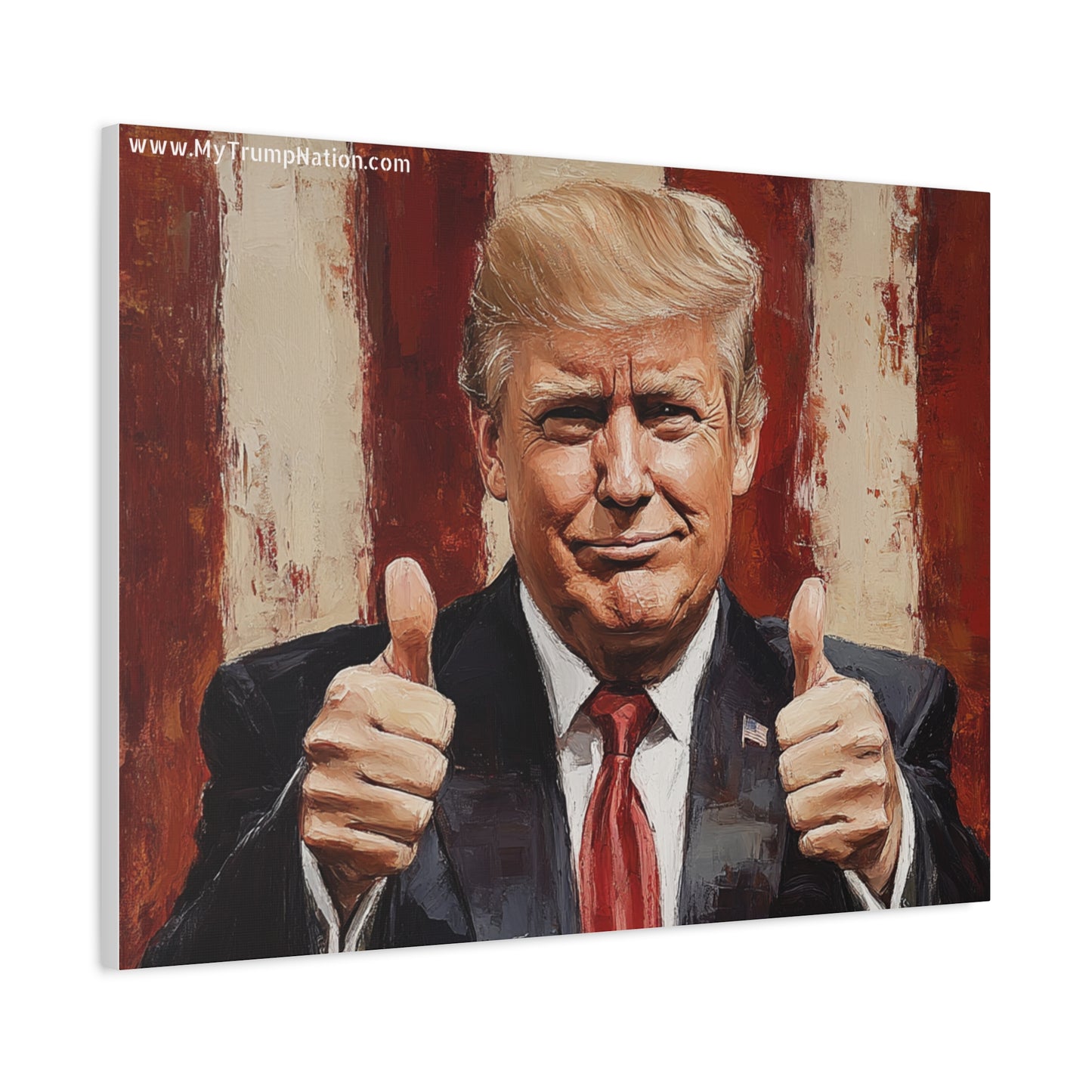 Patriotic Canvas Wall Art - Trump Thumbs Up