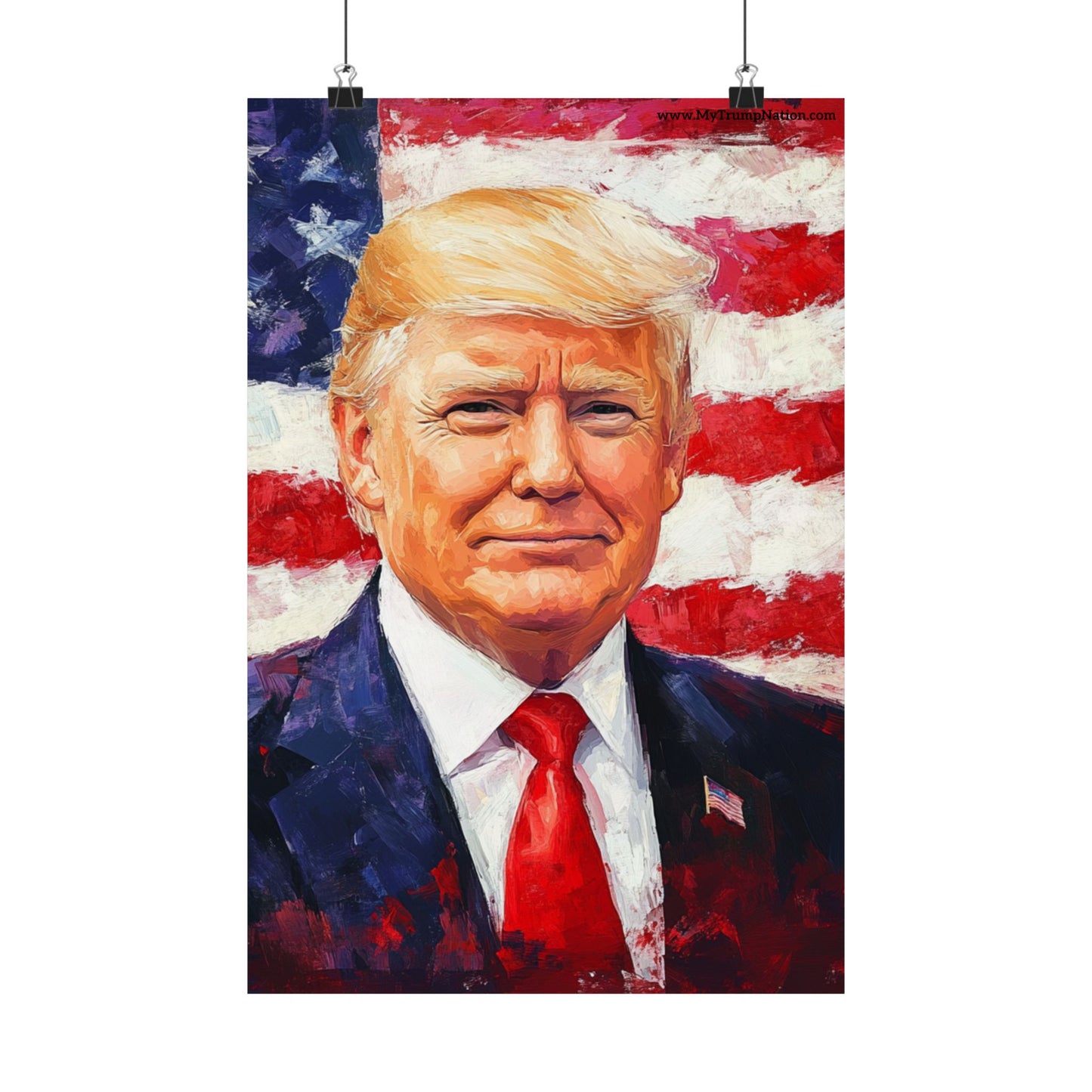 Patriotic Donald Trump Matte Vertical Poster - Bold Artwork for Home and Office Decor